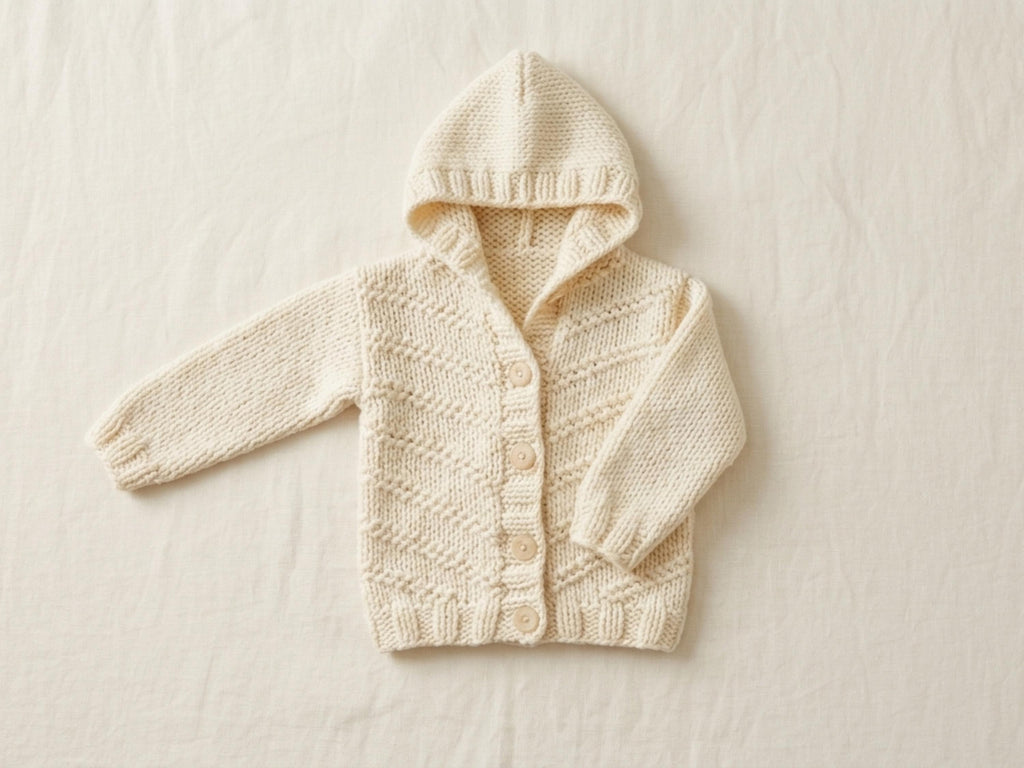 Knitting pattern for girls 3 yrs- Chunky Hooded Knit Coat Pattern – Easy, Super Bulky Yarn (PDF Download)