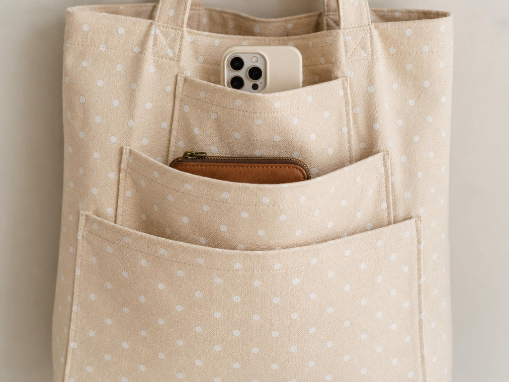 Multi Pocket Tote Bag Sewing Pattern, Canvas Shopper, Beginner Friendly (PDF Download)