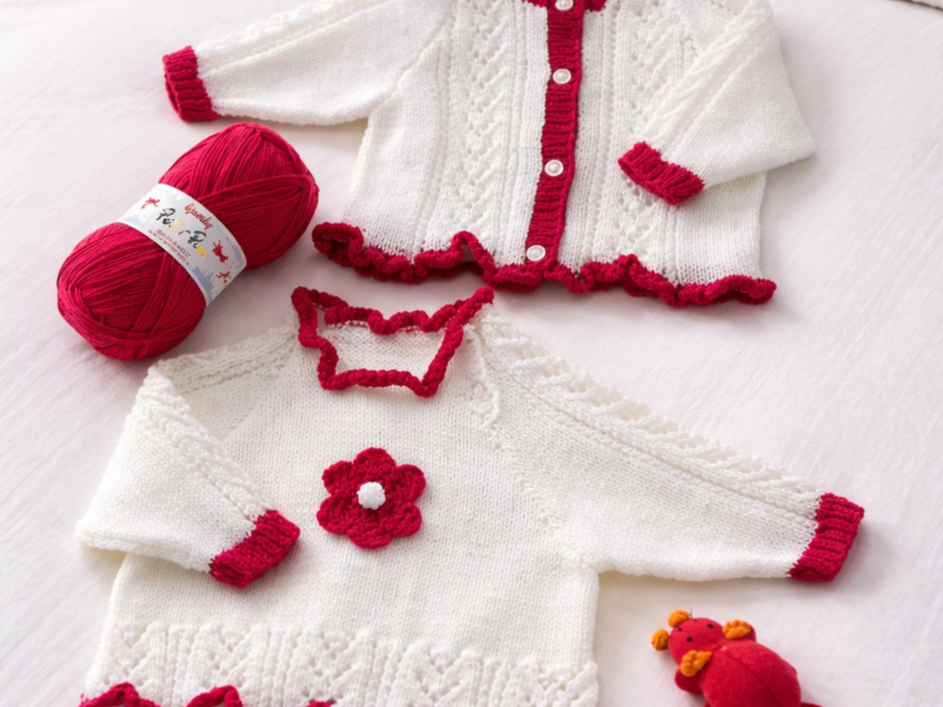 Baby Girls Knitting Pattern, Vintage Lace Cardigan Sweater (PDF Instant Download)