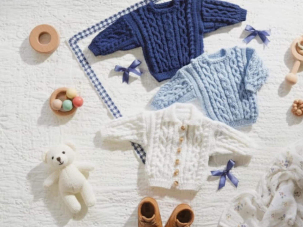 Baby Boy knitting pattern -Cable Knit Jacket & Sweater Pattern | DK 8 Ply (PDF Download)