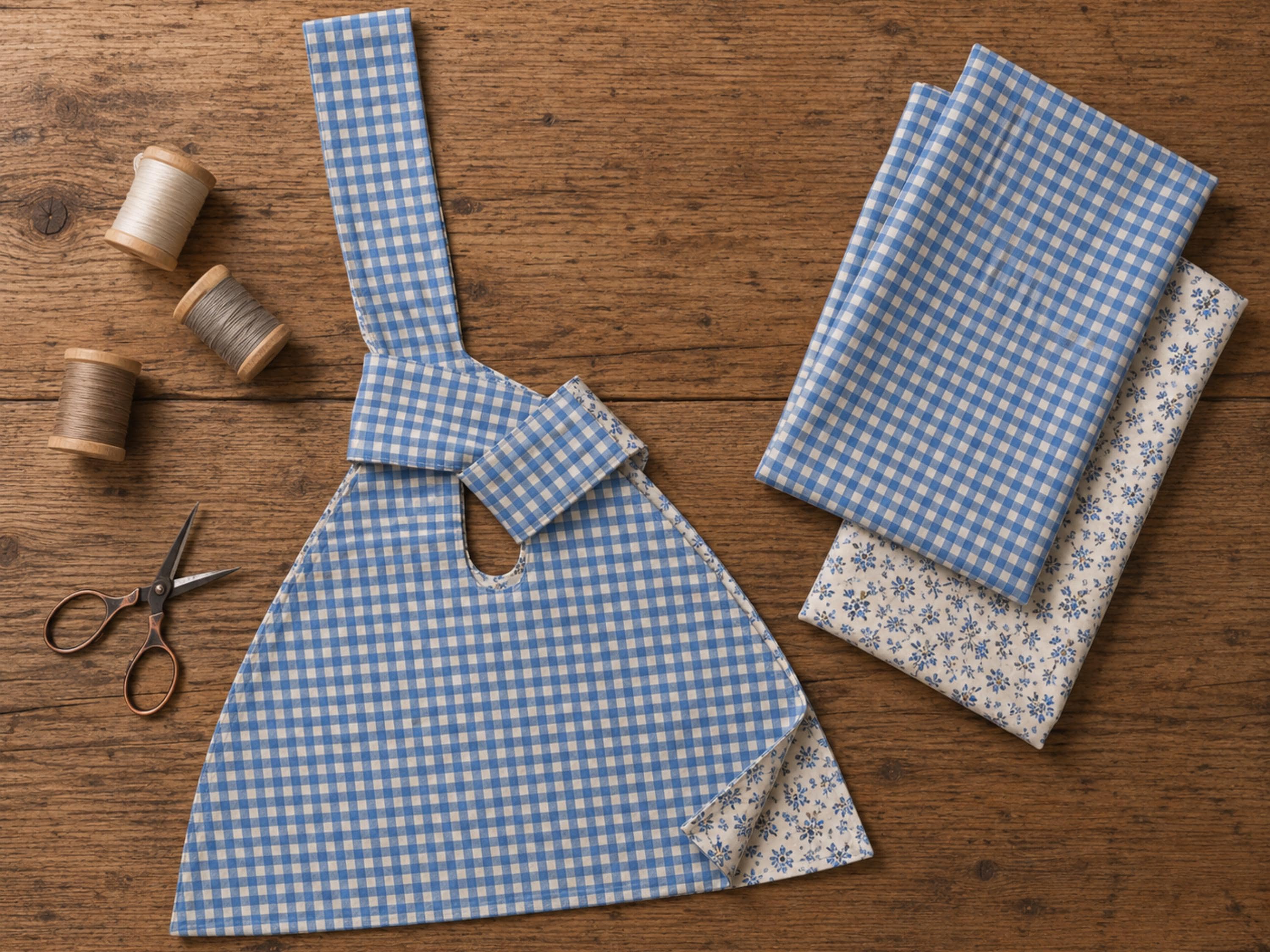 Gingham Garden Knot Bag Sewing Pattern, Reversible Japanese Tote Tutorial (PDF Download)