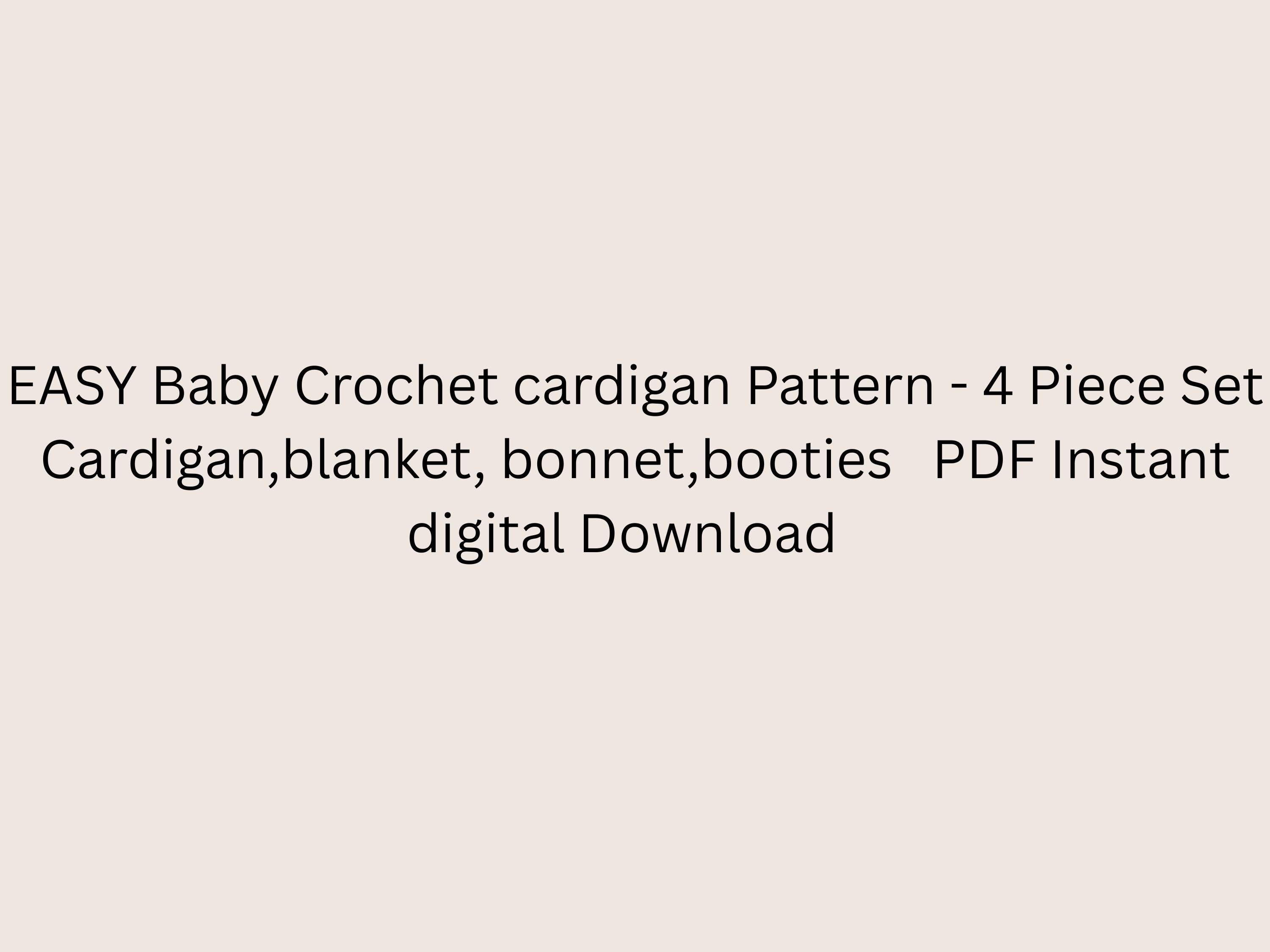 RETIREMENT SALE *Vintage Baby Crochet Pattern Set – Cardigan, Blanket, Bonnet, Booties (PDF Download)