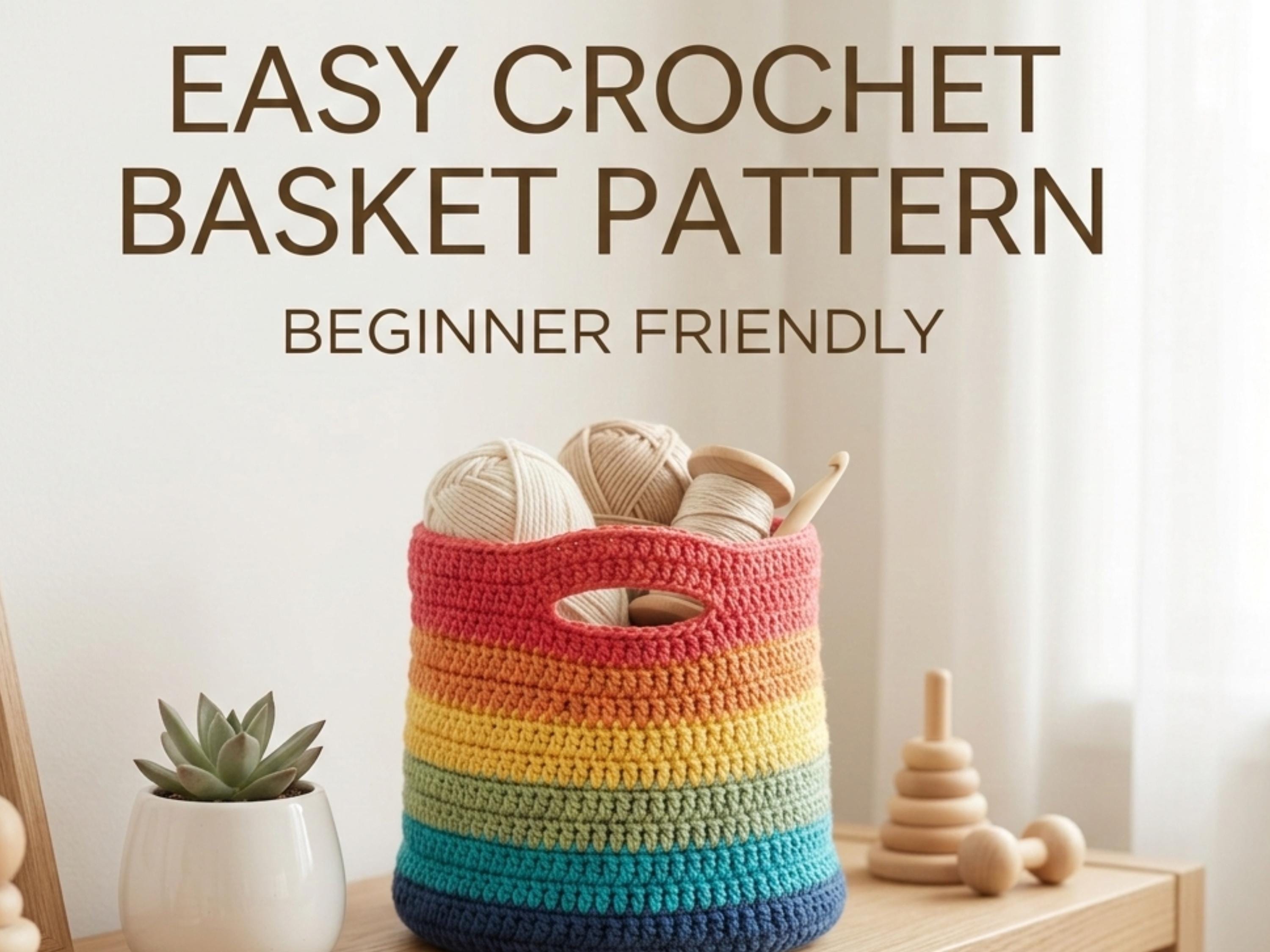 Easy Crochet Basket Pattern – Beginner Storage Tutorial (PDF Download)