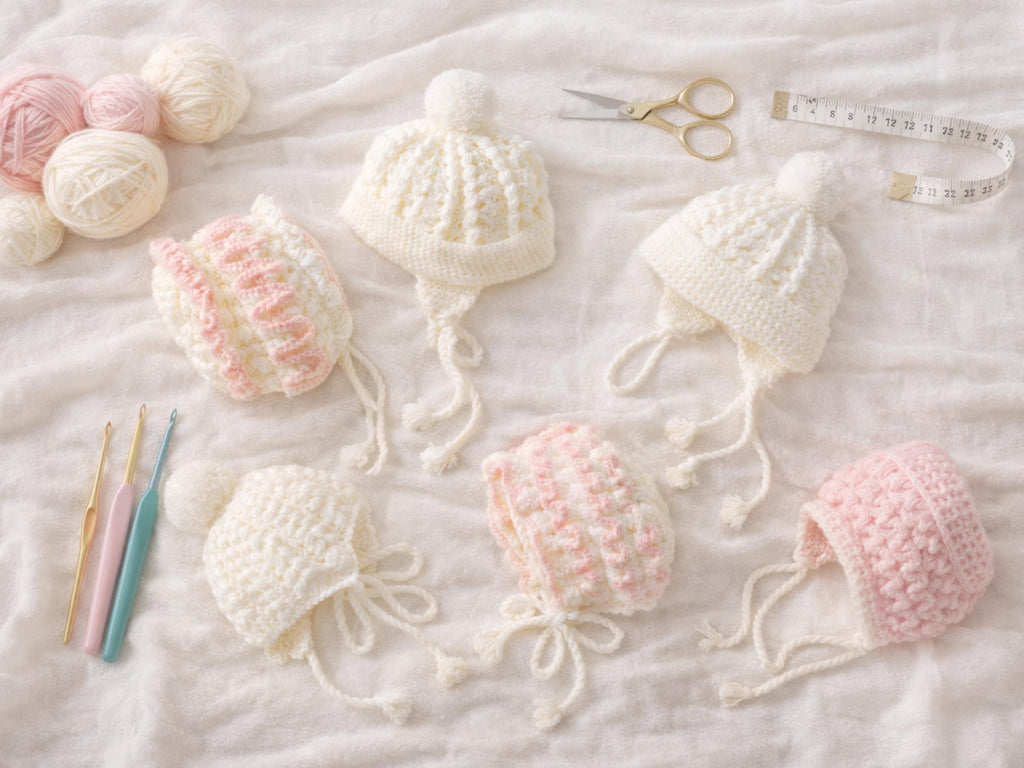 Baby crochet Patterns PDF-Baby Helmets, Bonnets And Hats, Crochet Pattern, Premature Sizes- 2 years