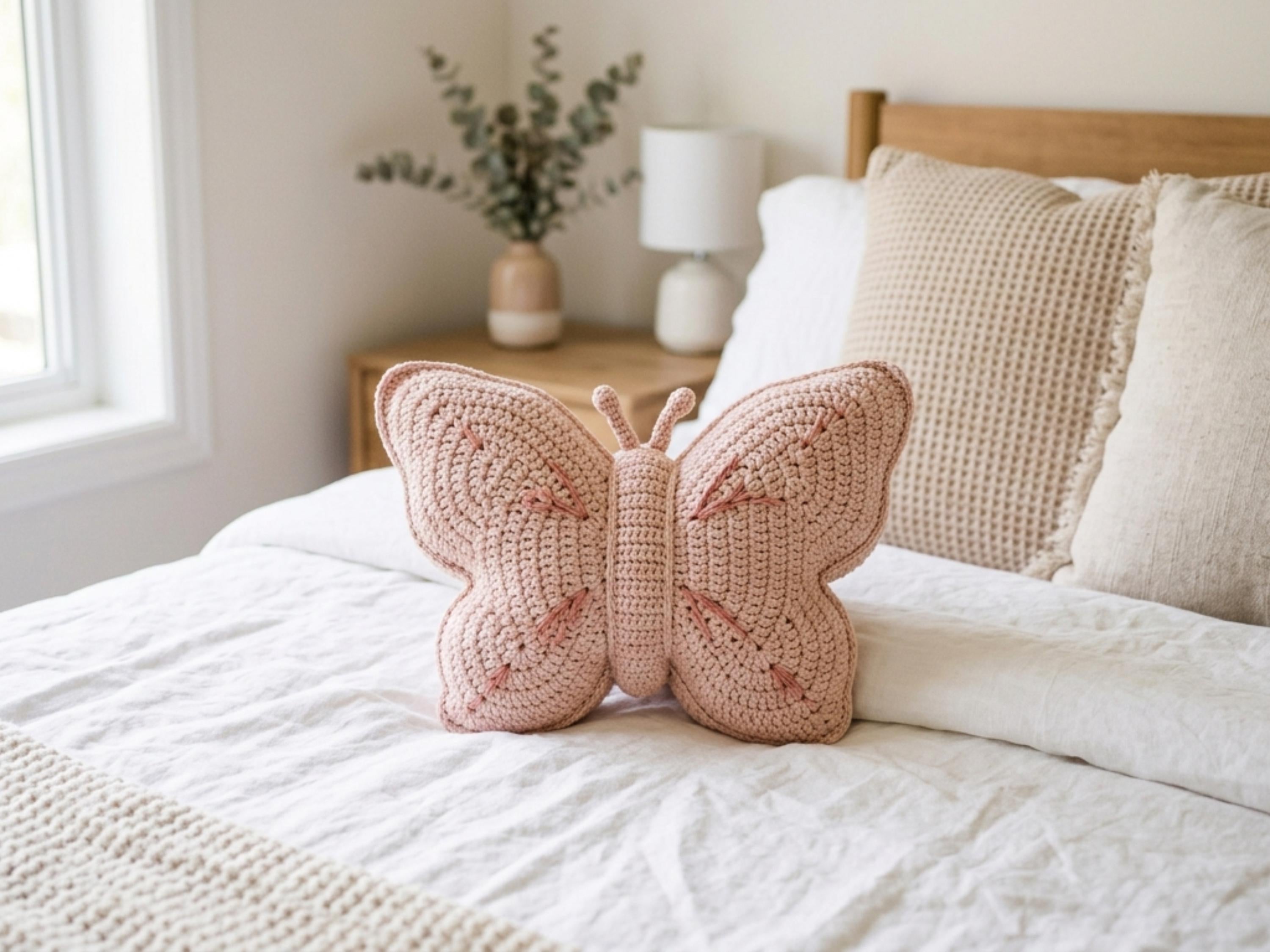 Crochet Butterfly Pillow Pattern: Plush Amigurumi Cushion (PDF Download)