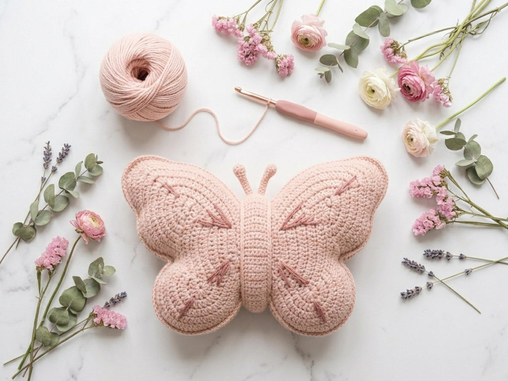 Crochet Butterfly Pillow Pattern: Plush Amigurumi Cushion (PDF Download)