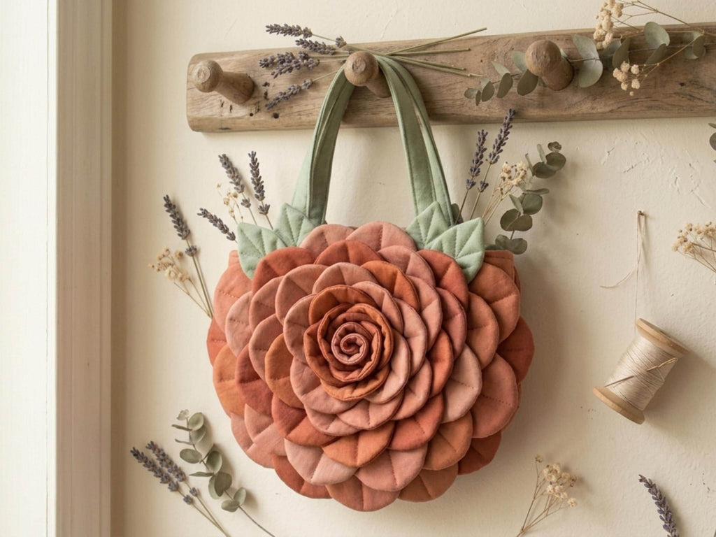 Rose Bag Sewing Pattern PDF, Layered Petal Bloom Bag, Ruffled Floral Tote, Farmhouse Flower Purse, Intermediate Sewing, Instant Download