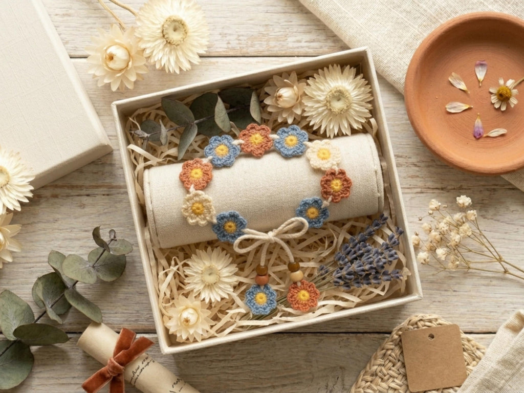 Crochet Daisy Bracelet Pattern, Beginner Flower Jewellery Tutorial (PDF Download)