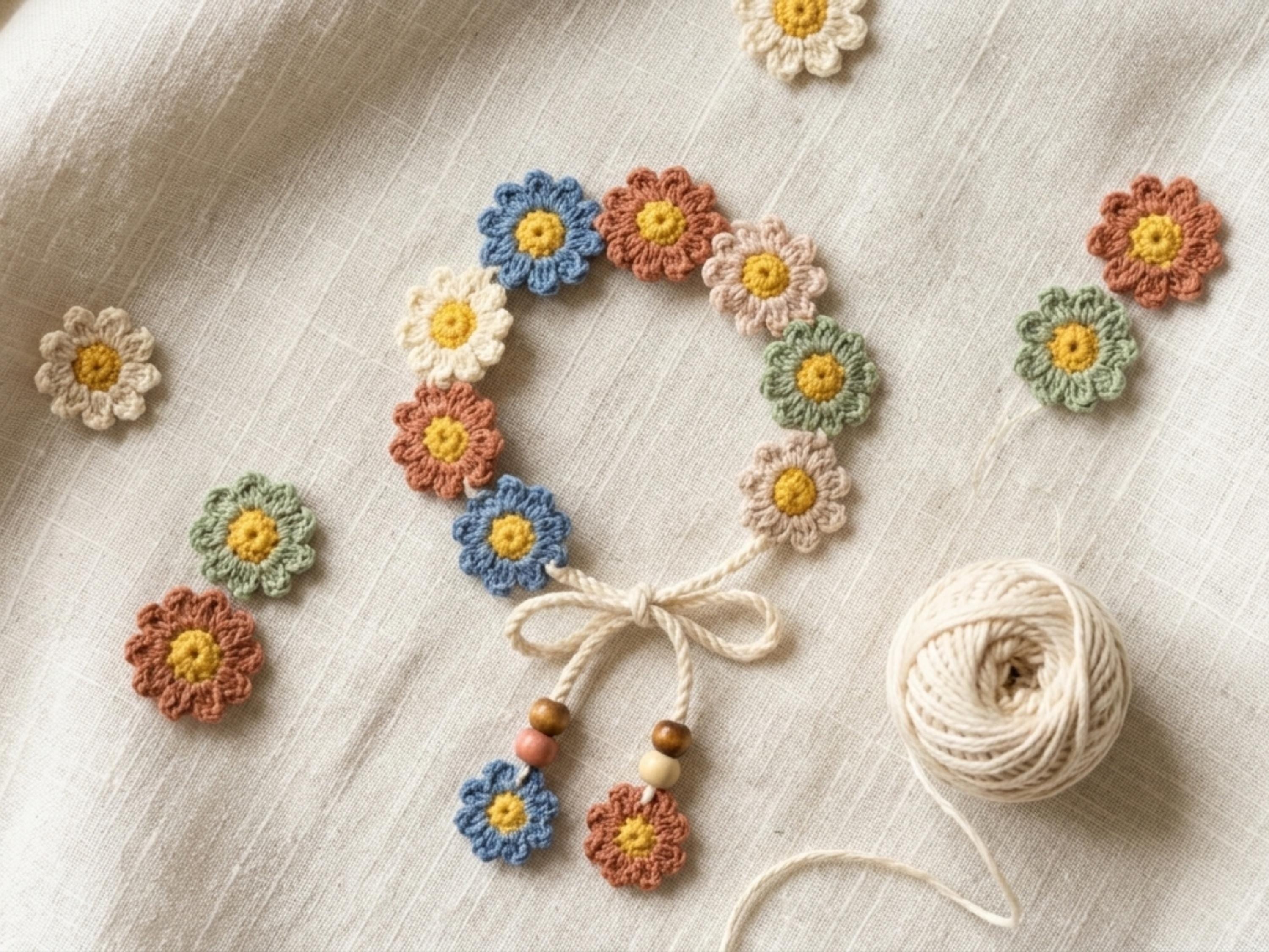 Crochet Daisy Bracelet Pattern, Beginner Flower Jewellery Tutorial (PDF Download)