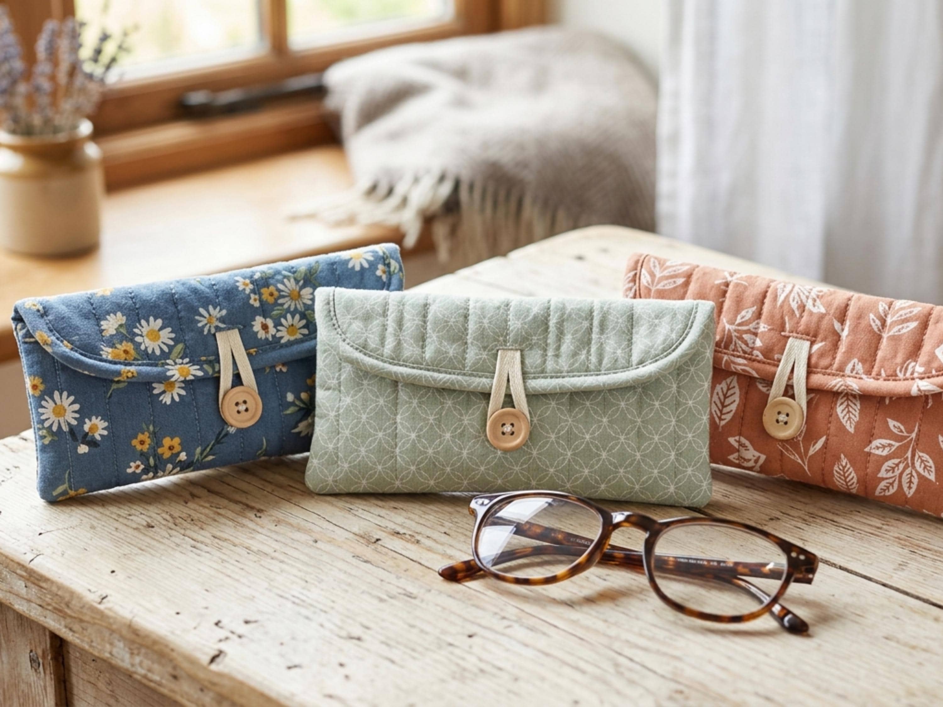 RETIREMENT SALE *Quilted Glasses Case Sewing Pattern PDF | Eyeglass Case Pattern | Sunglasses Pouch | Beginner Sewing Project |