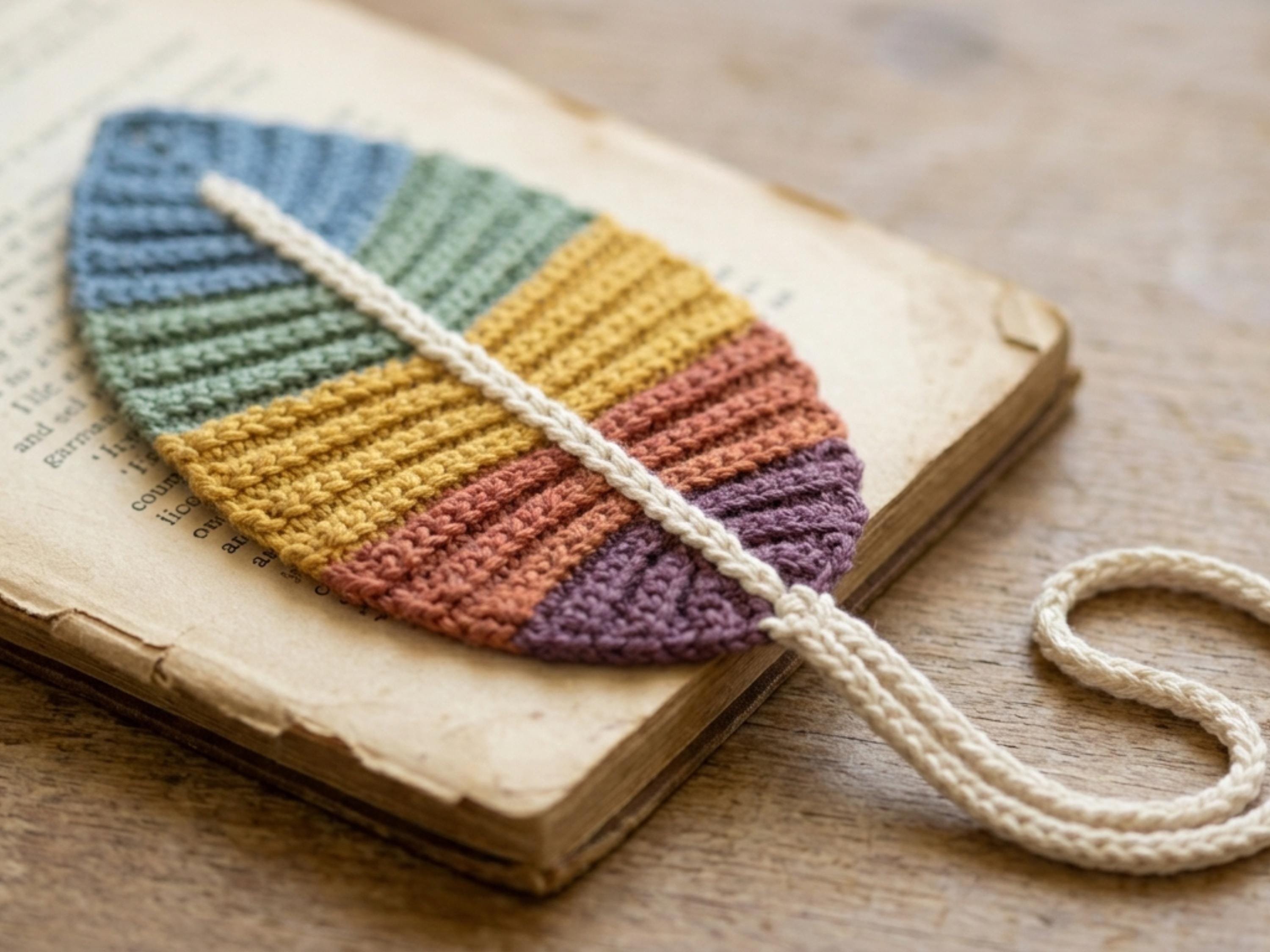 Gradient Leaf Bookmark Crochet Pattern, Easy Scrap Yarn Project (PDF Download)