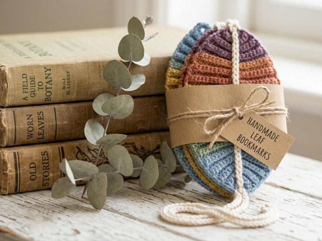 Gradient Leaf Bookmark Crochet Pattern, Easy Scrap Yarn Project (PDF Download)
