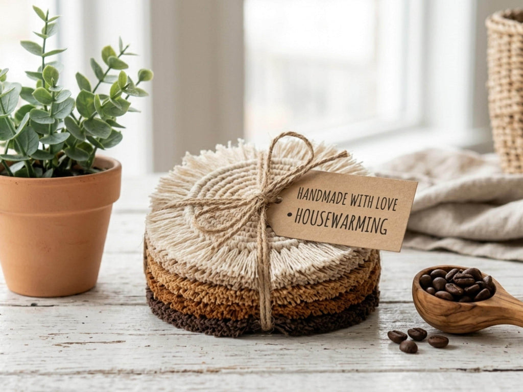 Crochet Coaster Pattern PDF, Boho Fringe Mug Rug, Macrame Style Home Decor DIY (Instant)