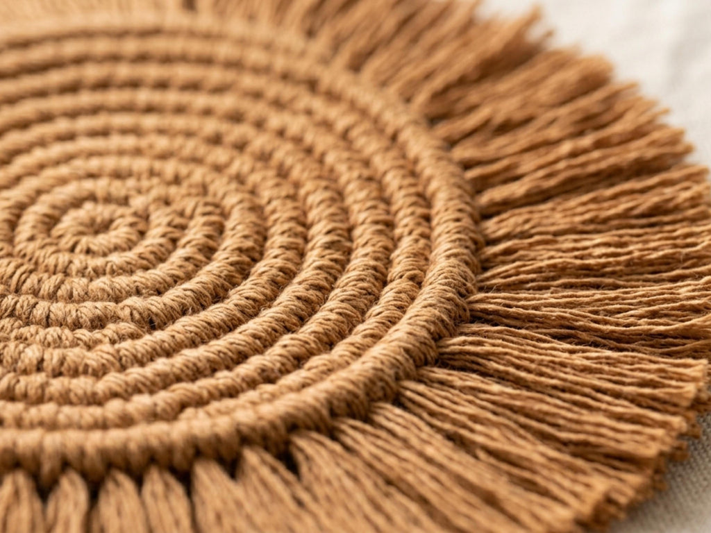 Crochet Coaster Pattern PDF, Boho Fringe Mug Rug, Macrame Style Home Decor DIY (Instant)