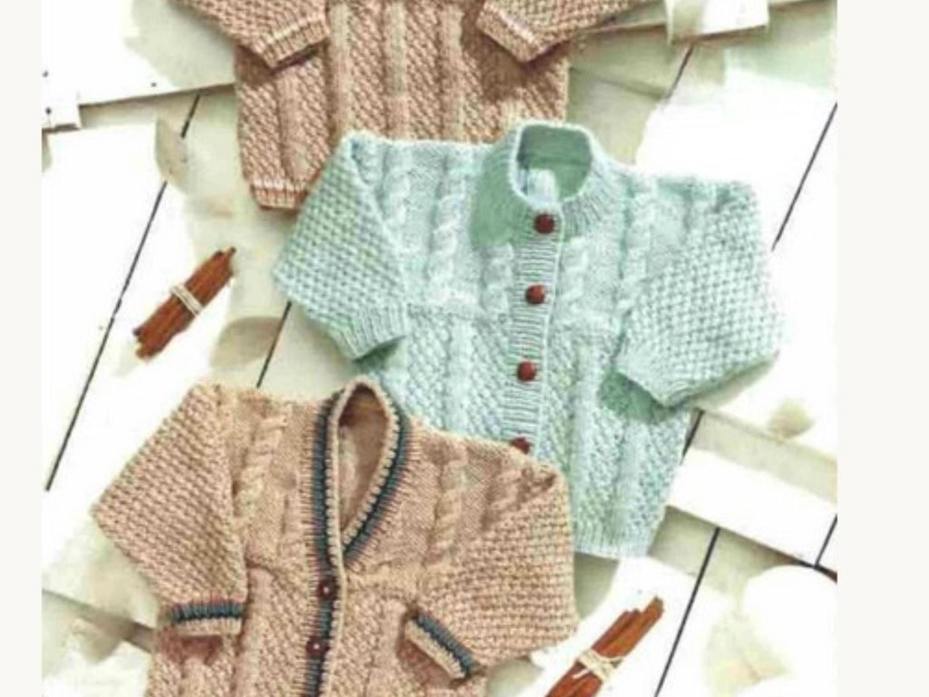 Easy Knit Baby Cardigan Sweater Pattern (DK Weight, 16-24" Chest)
