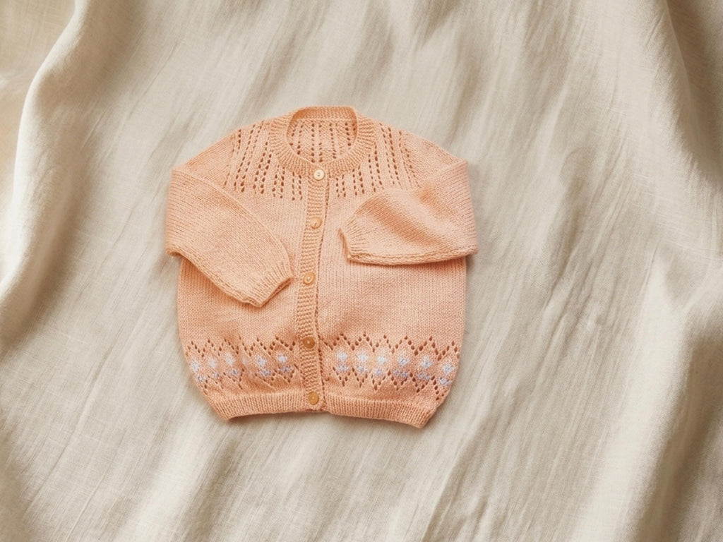 Baby Girl Cardigan Knitting Pattern |  (0-12 Months) (PDF Download)