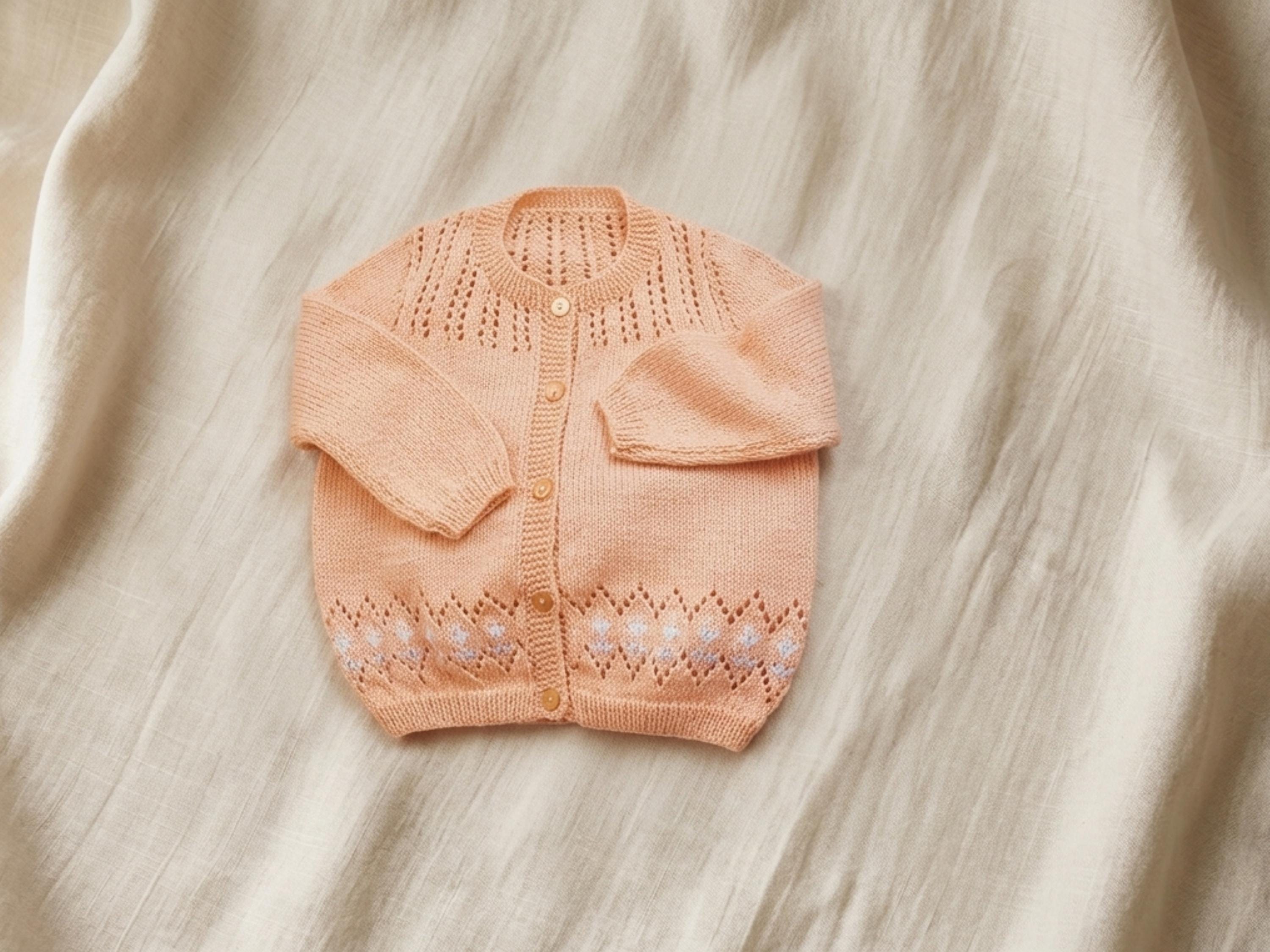 Baby Girl Cardigan Knitting Pattern |  (0-12 Months) (PDF Download)