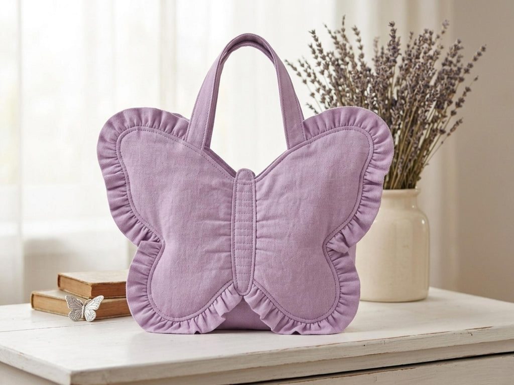 RETIREMENT SALE *Ruffled Butterfly Bag Sewing Pattern, Beginner Tote Tutorial (PDF Download)