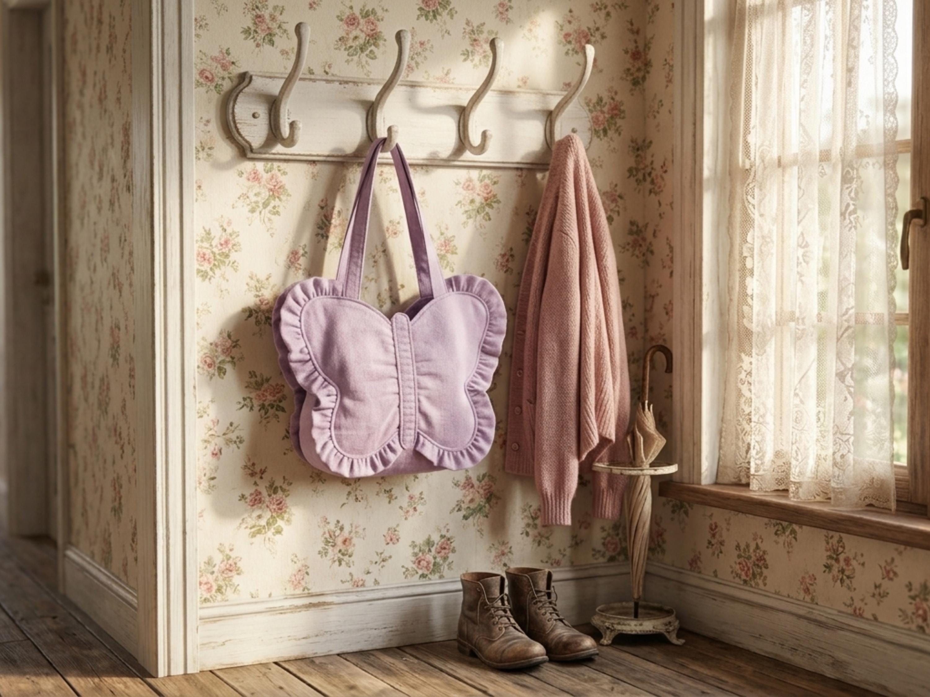 RETIREMENT SALE *Ruffled Butterfly Bag Sewing Pattern, Beginner Tote Tutorial (PDF Download)