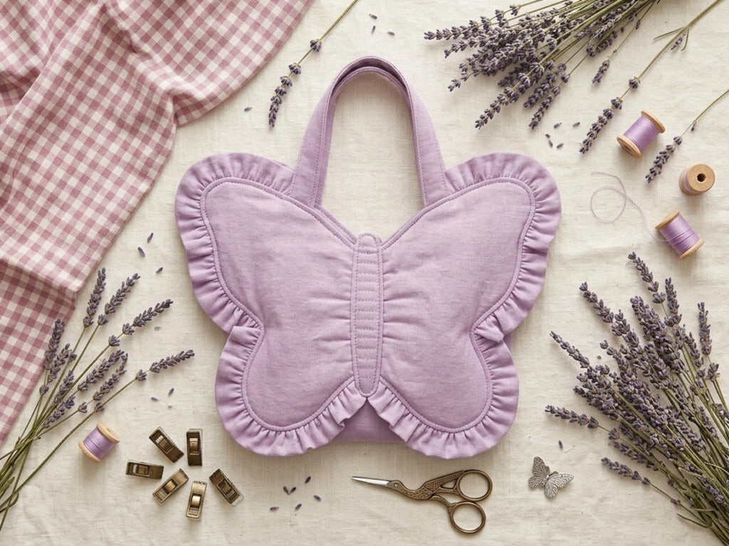 RETIREMENT SALE *Ruffled Butterfly Bag Sewing Pattern, Beginner Tote Tutorial (PDF Download)