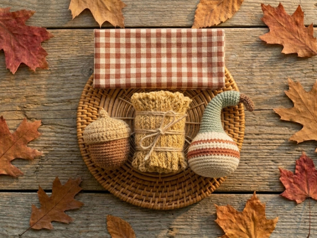 Crochet Acorn, Hay Bale, Gourd Patterns, Faceless Autumn Decor (PDF Download)