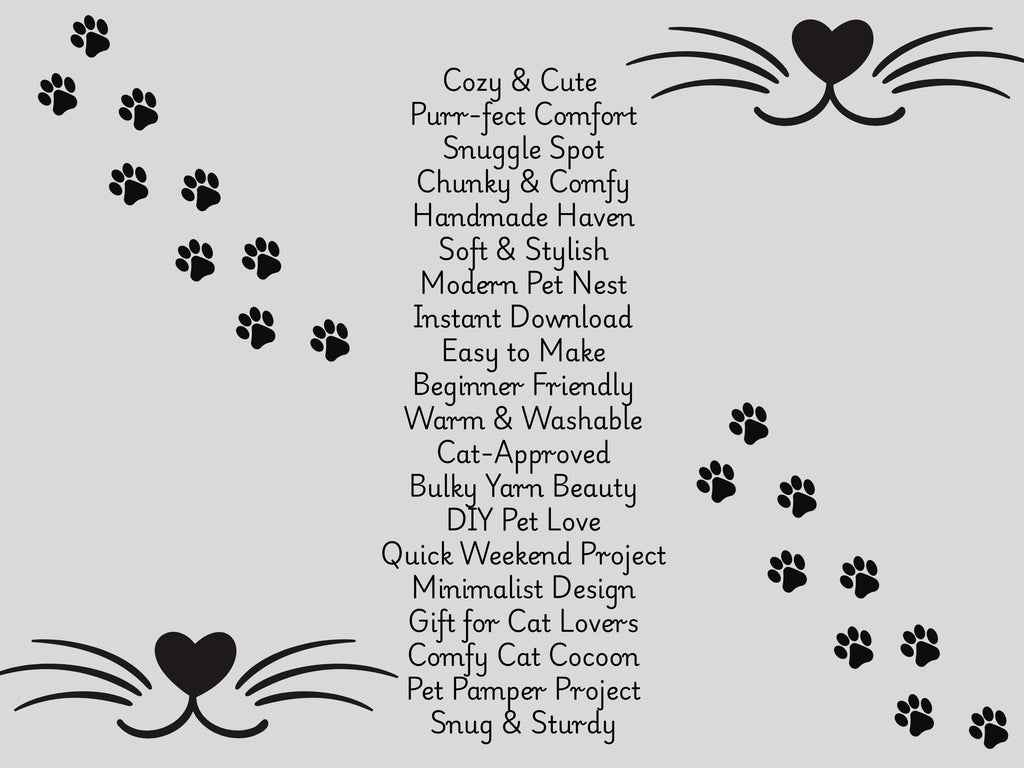 Crochet PATTERNS Cat Beds, Instructions for Making DIY Luxury Cat basket, Instant Digital Download