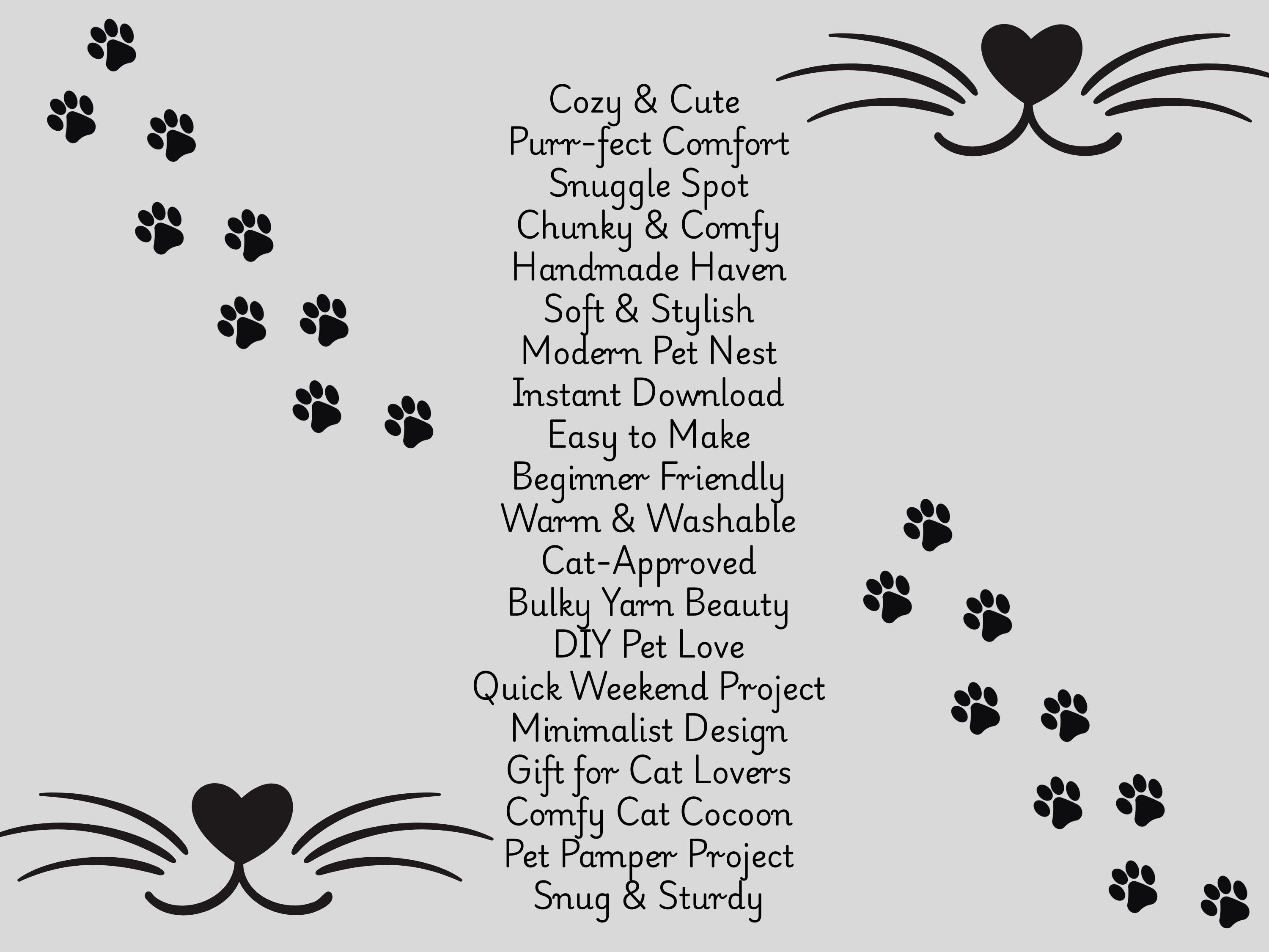Crochet PATTERNS Cat Beds, Instructions for Making DIY Luxury Cat basket, Instant Digital Download