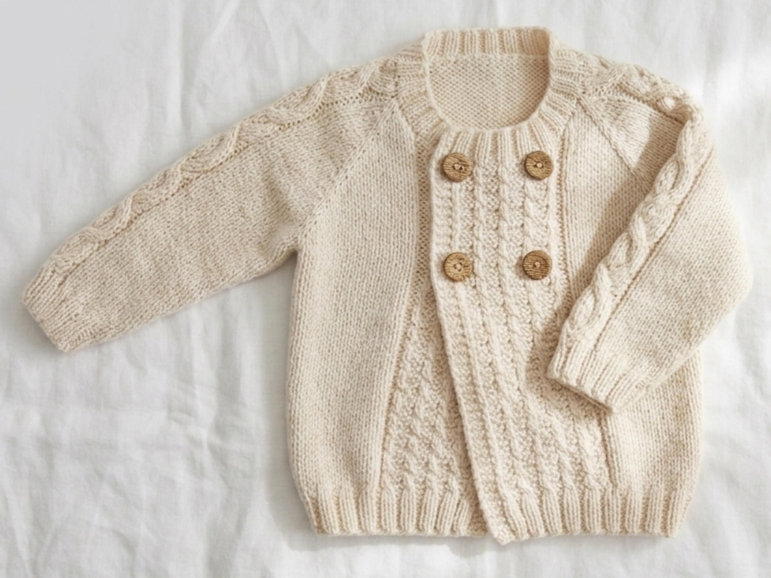 Boys Knit Cardigan Pattern | Double Breasted Cable Jumper (PDF) 1-4 Years
