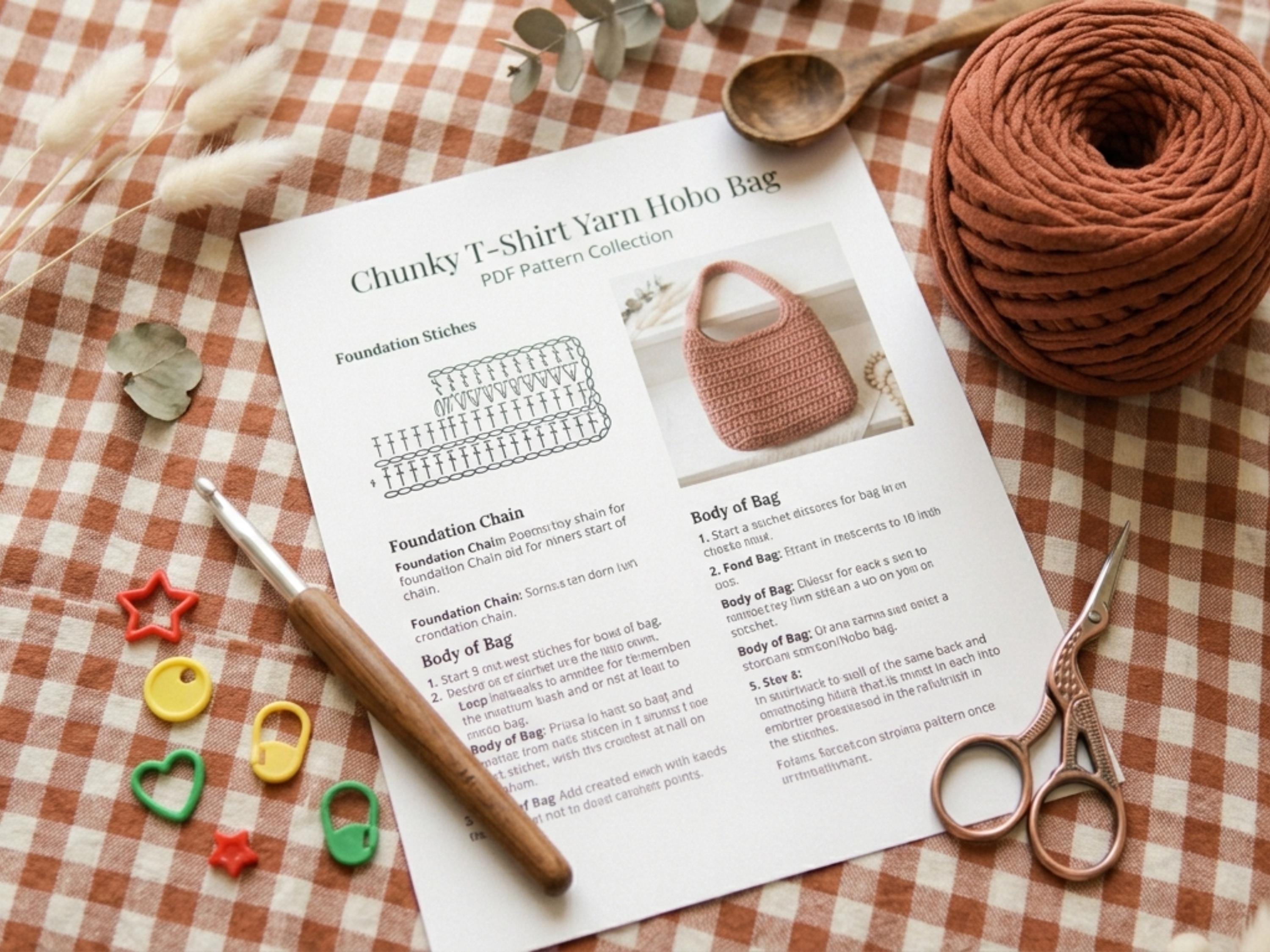 Slouchy Hobo Crochet Bag Pattern: Easy Beginner Tote (3 Sizes) (PDF Download)