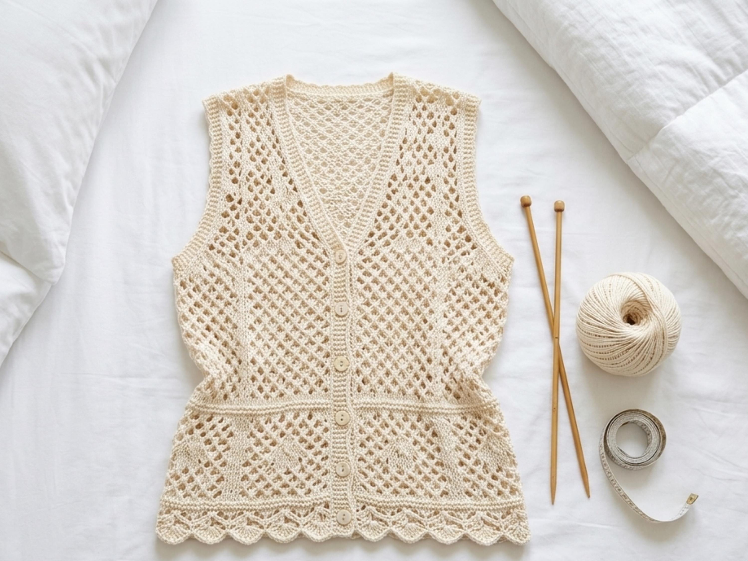 Womens Ladies Easy Crochet Waistcoat Vest lace Pattern PDF –  PDF Download