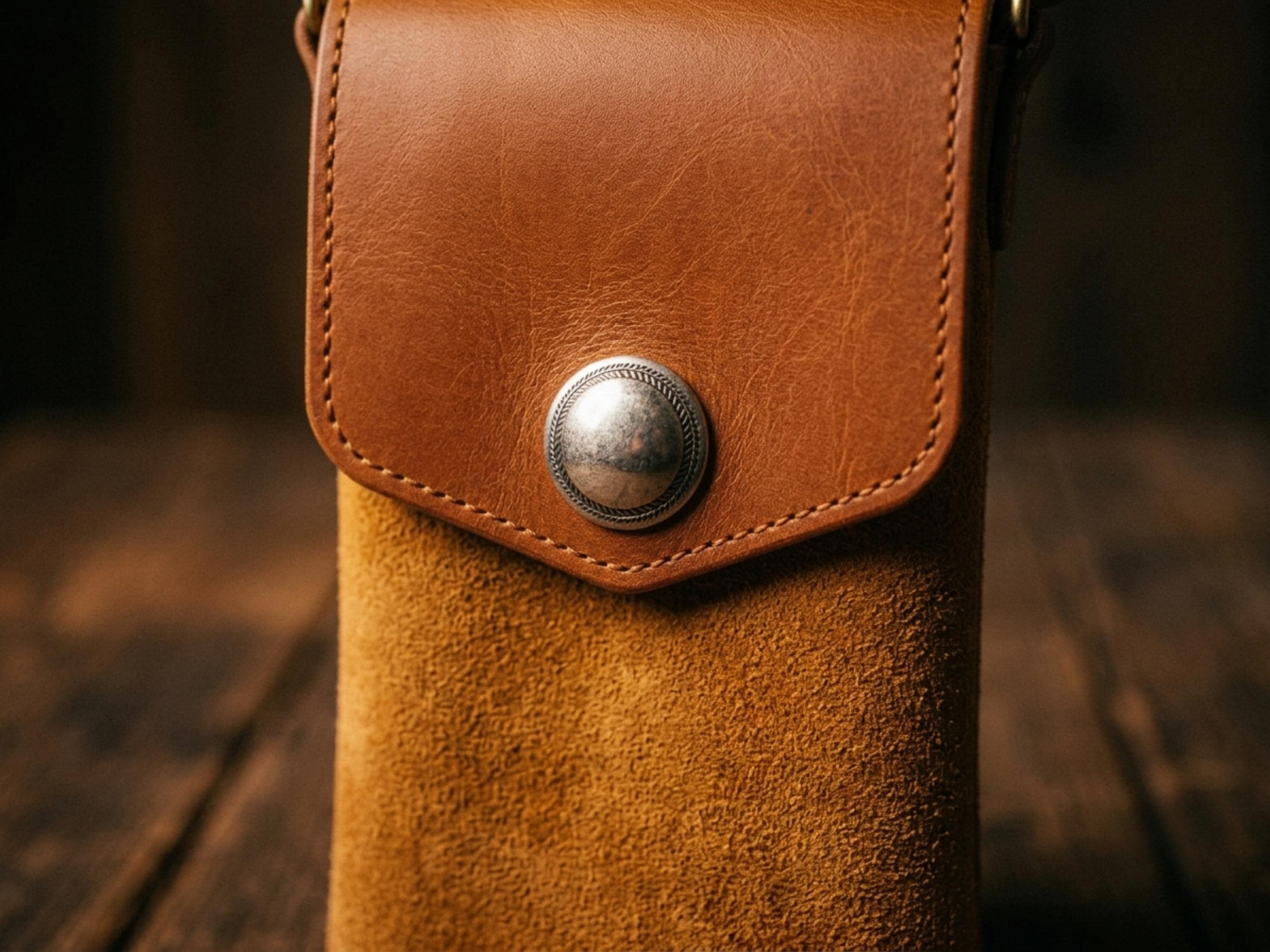 Leather Phone Bag Pattern PDF, Crossbody Phone Pouch Template, Saddle Stitch Pattern, Flap & Concho, US Letter A4 A0