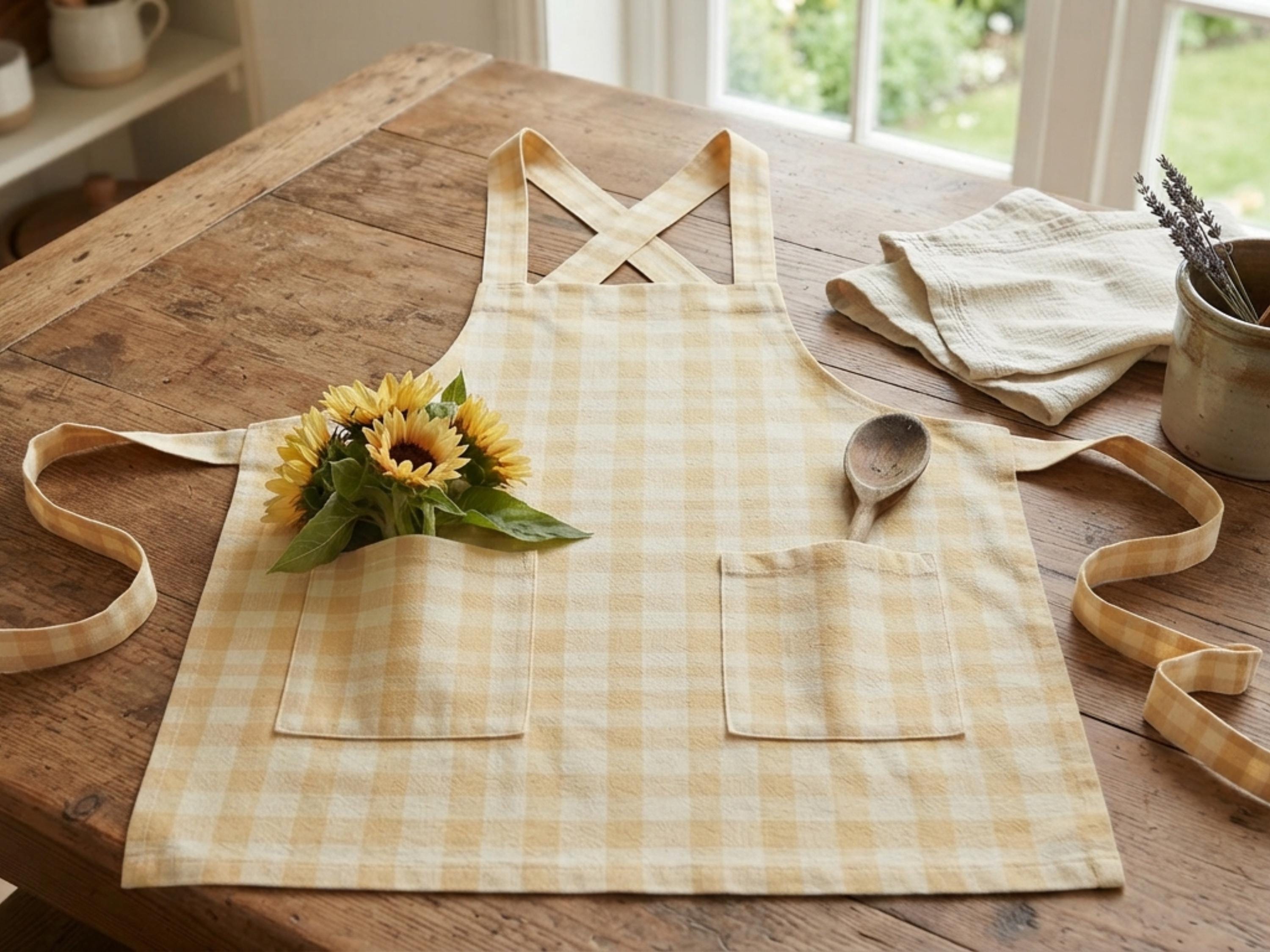 Pinafore Apron Sewing Pattern | Cross Back Kitchen Apron PDF | Easy Beginner + Illustrated Tutorial | A0, A4 & US Letter | XS-2XL