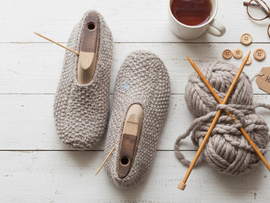 Easy Knit Slipper Socks Pattern – Beginner Two-Needle Design,Gift For Mom,Mothers Day Gift  (PDF Download)