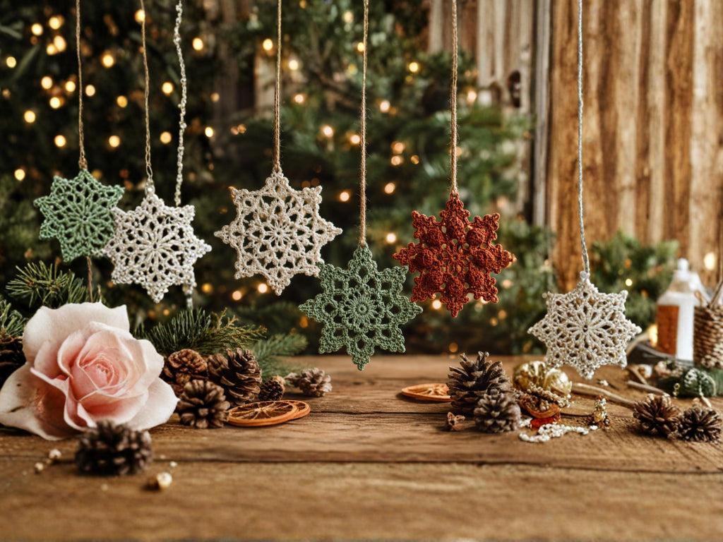 Crochet Snowflake Ornament Pattern Bundle, 3 Designs, Christmas PDF, Beginner to Intermediate, Holiday Decor Coaster