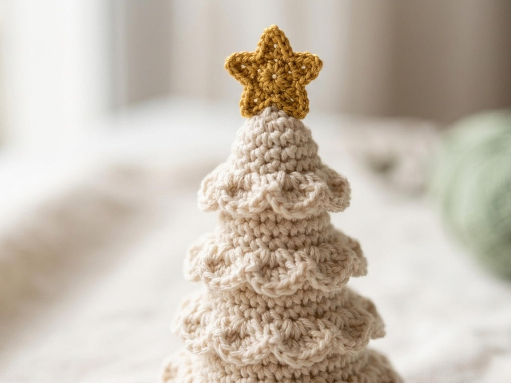 RETIREMENT SALE *Crochet Ruffle Tree Ornament Pattern, Layered Tiered Christmas Decor (PDF Download)