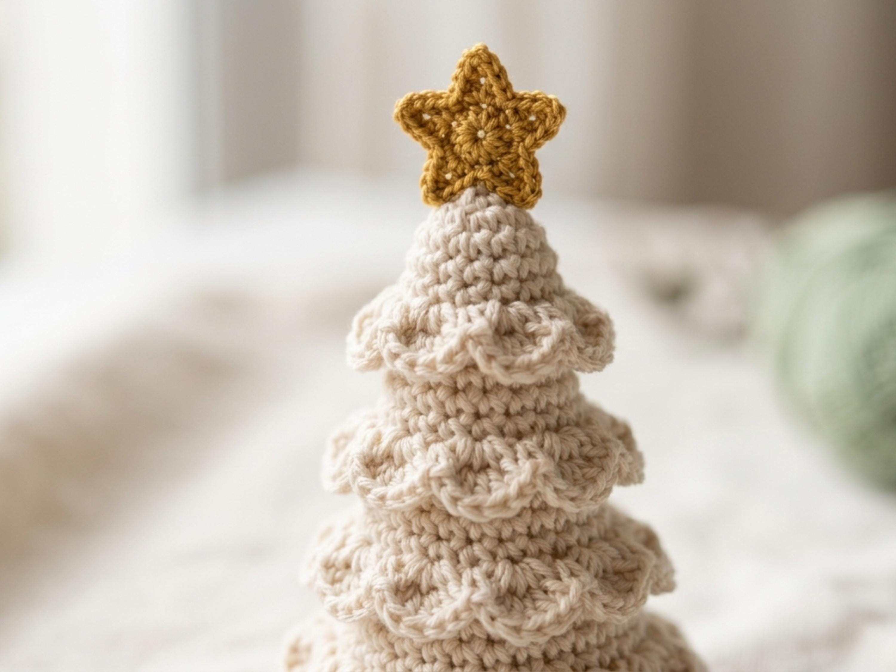 RETIREMENT SALE *Crochet Ruffle Tree Ornament Pattern, Layered Tiered Christmas Decor (PDF Download)