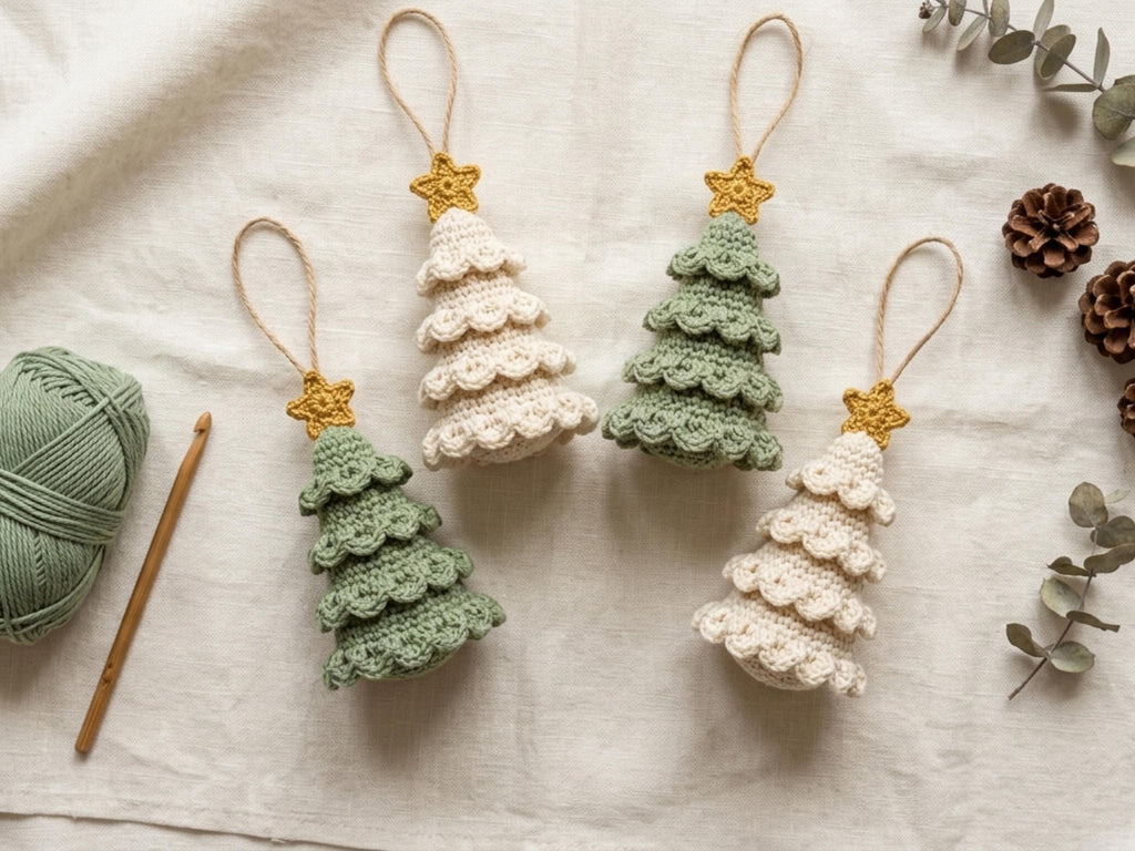 RETIREMENT SALE *Crochet Ruffle Tree Ornament Pattern, Layered Tiered Christmas Decor (PDF Download)