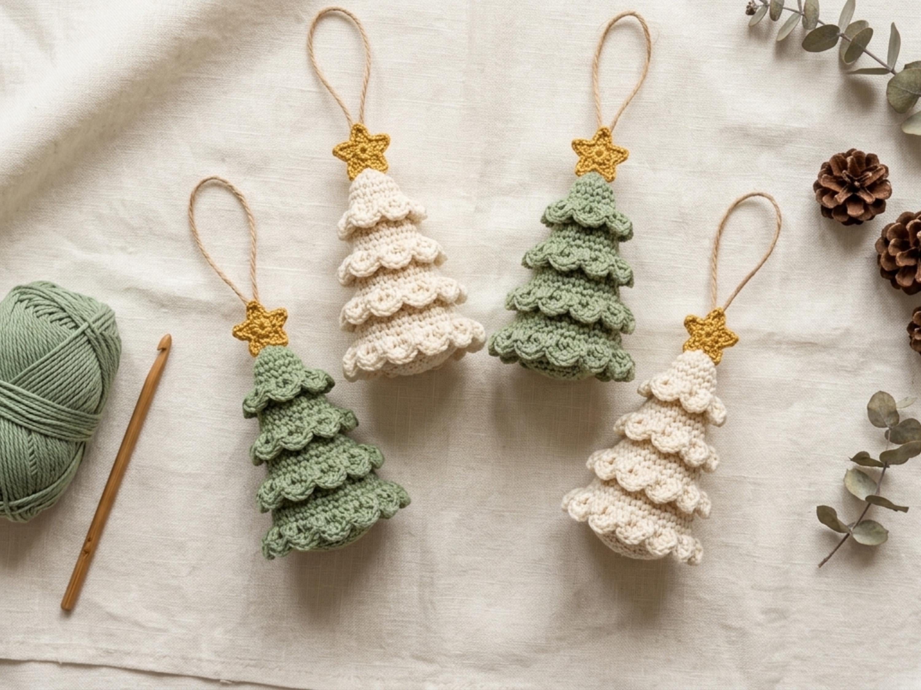 RETIREMENT SALE *Crochet Ruffle Tree Ornament Pattern, Layered Tiered Christmas Decor (PDF Download)