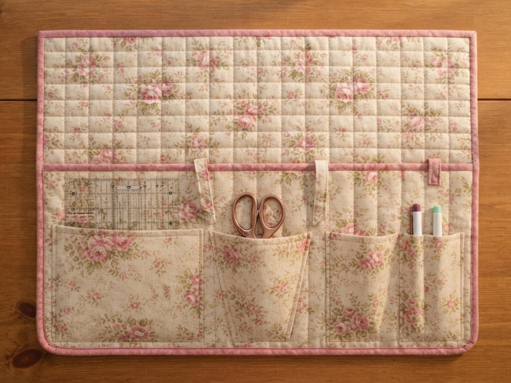 Sewing Machine Mat Pattern PDF, Quilted Space Station with Pockets, Sewing Room Organizer Tutorial