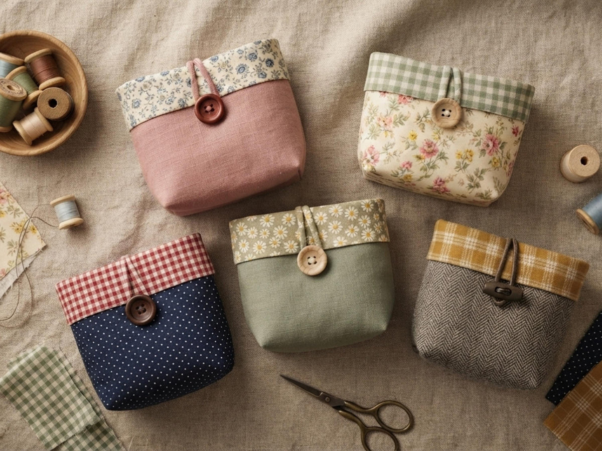 RETIREMENT SALE *Mini Treat Pouch PDF Sewing Pattern, Easy Beginner Fabric Gift Bag, Boxed Pouch Tutorial