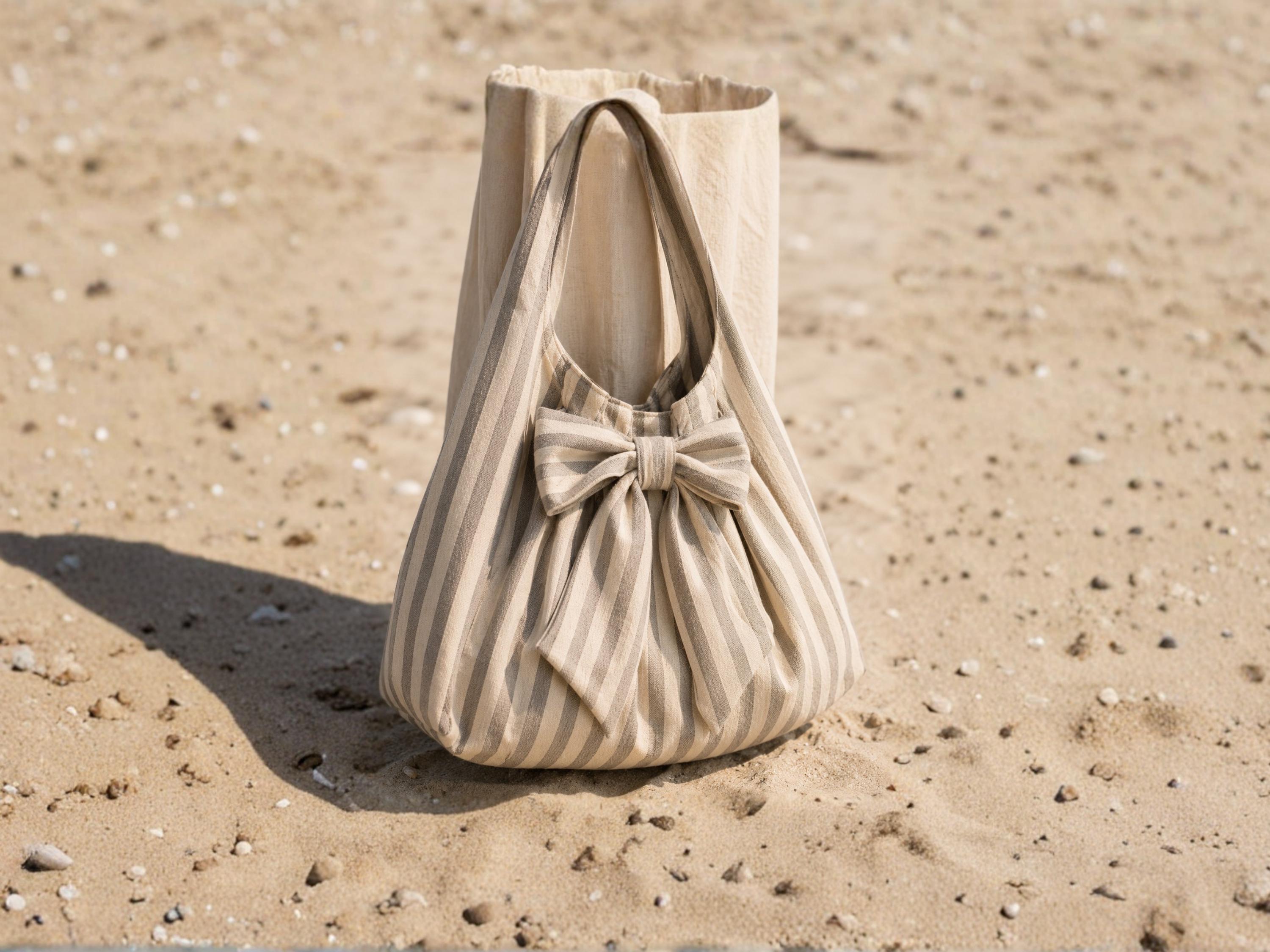 Gathered Bow Tote Bag Sewing Pattern, Slouchy Pleated Tote Tutorial (PDF Download)