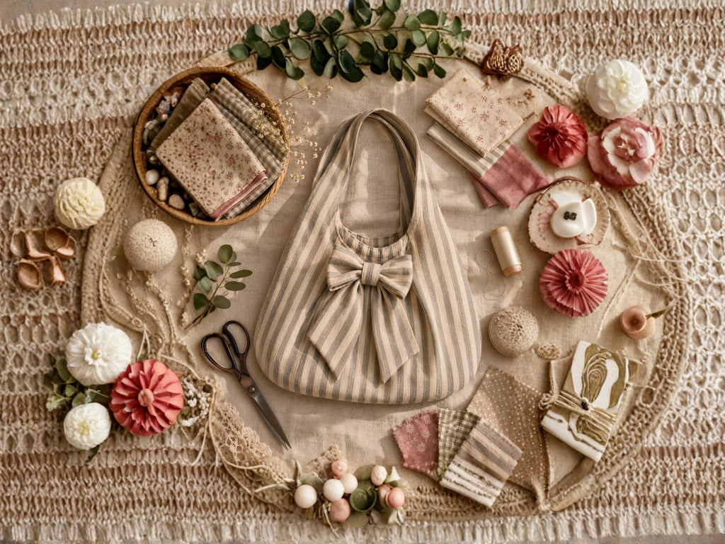 Gathered Bow Tote Bag Sewing Pattern, Slouchy Pleated Tote Tutorial (PDF Download)