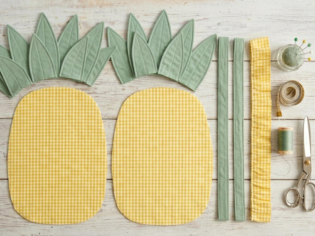 Pineapple Bag Sewing Pattern, Lattice Quilted Tote, Tropical Fruit Bag (PDF Download)