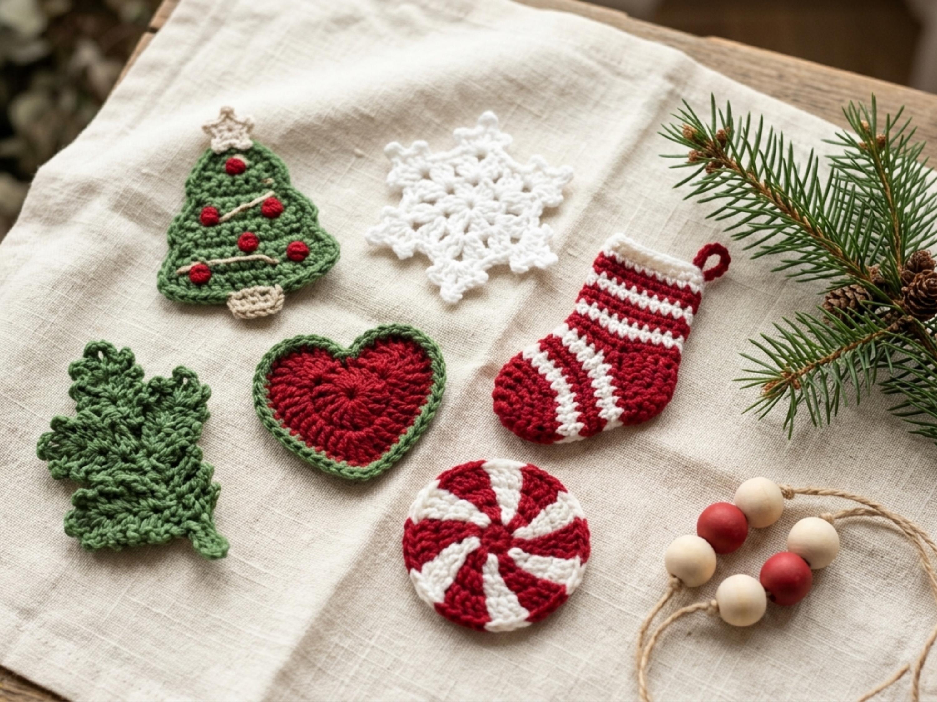 RETIREMENT SALE *Christmas Crochet Ornament Patterns Bundle, 6 Festive Motifs (PDF Download)Pattern updated