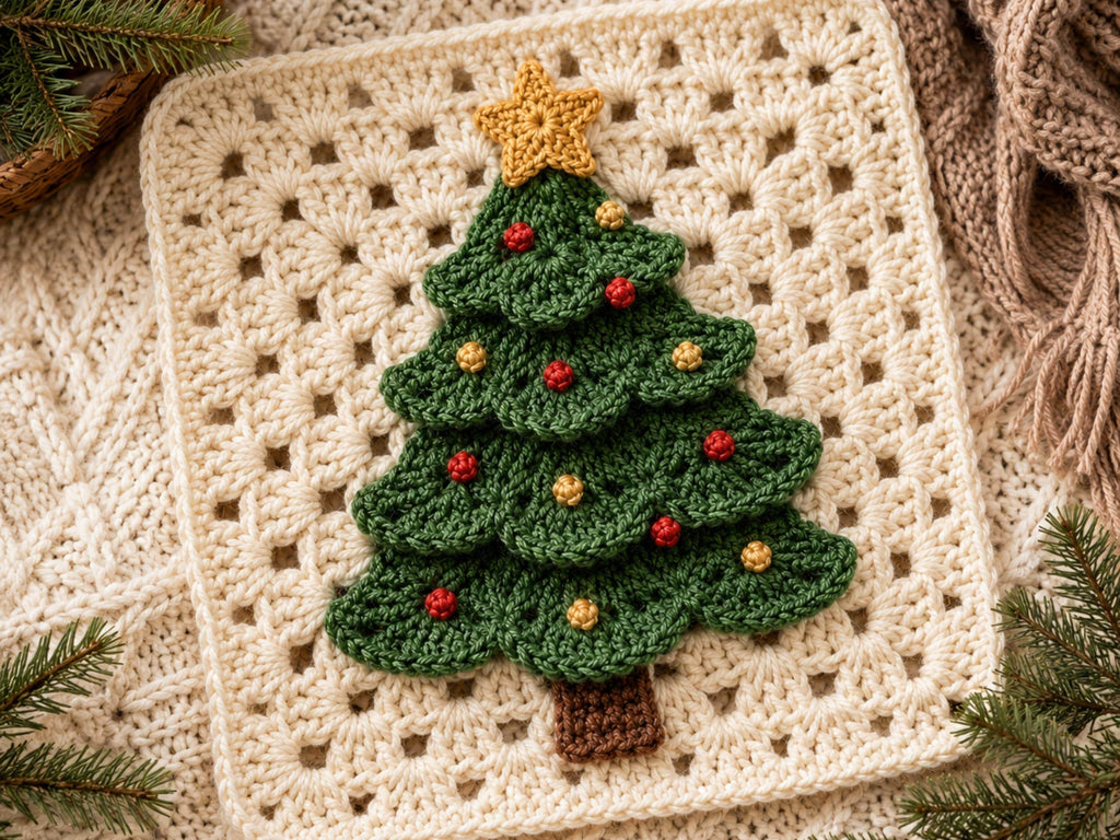 RETIREMENT SALE *Christmas Pine Tree Crochet Pattern – Coaster, Afghan Block, Ornament Bundle (PDF Download)