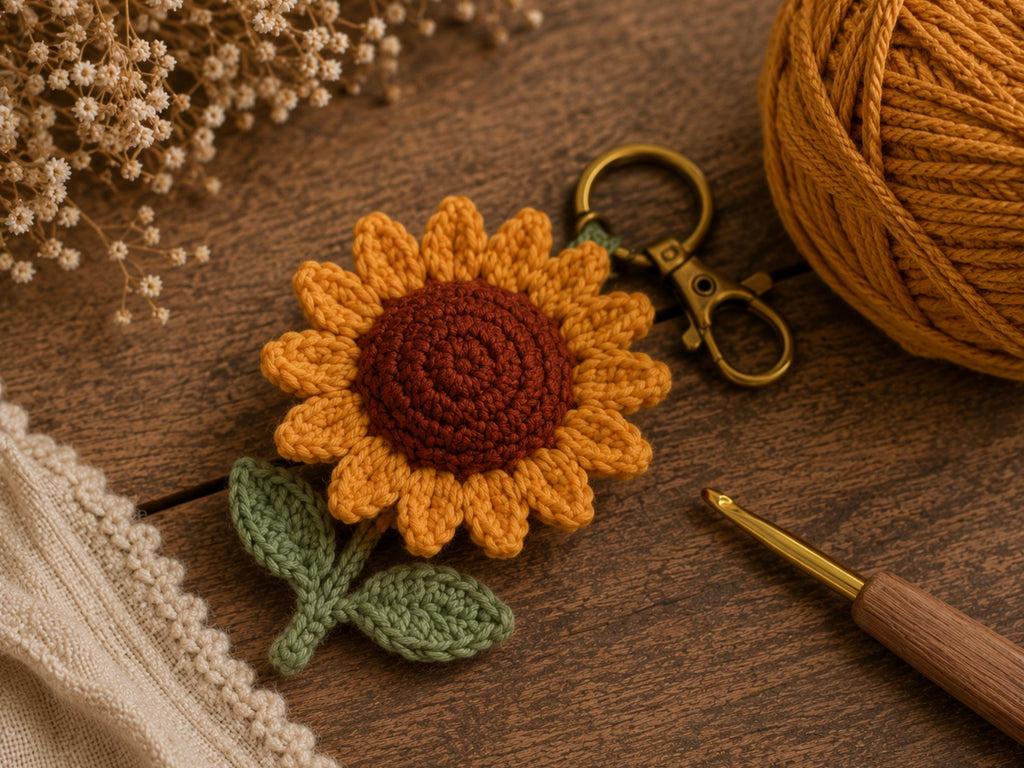 Flower Crochet Keychain Pattern Bundle 10 Designs PDF Amigurumi Bag Charm Sunflower Rose Tulip Peony Daisy Beginner Digital Download