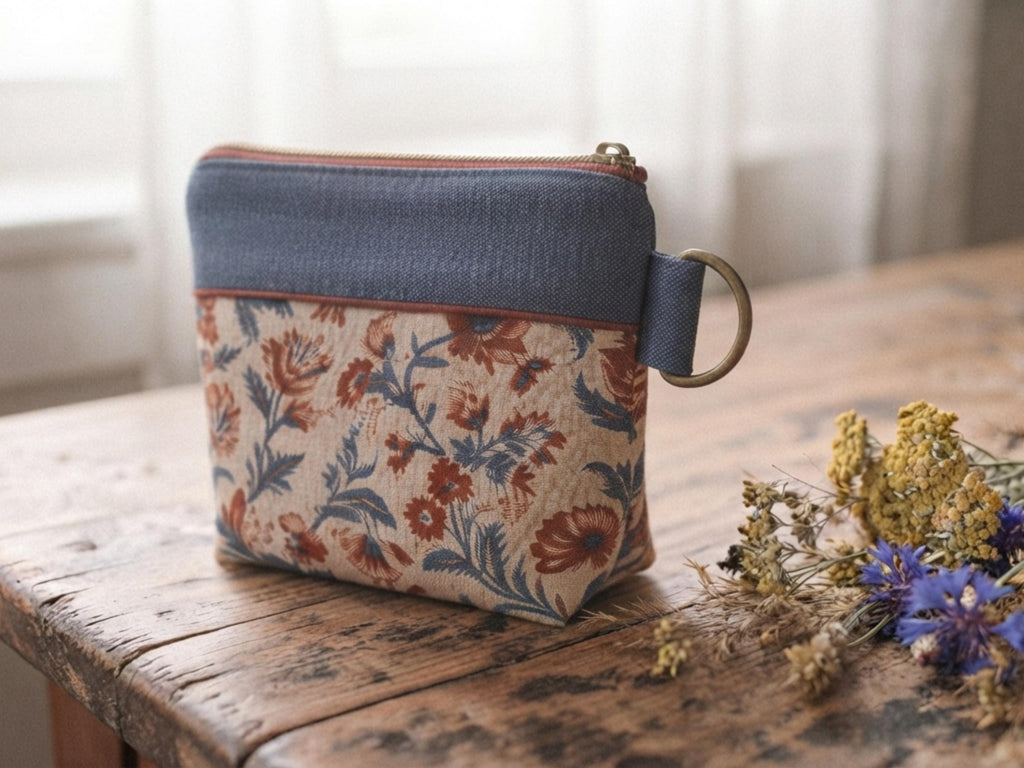 Mini Zipper Pouch Sewing Pattern | Boxed Corner Card Wallet (PDF Download)