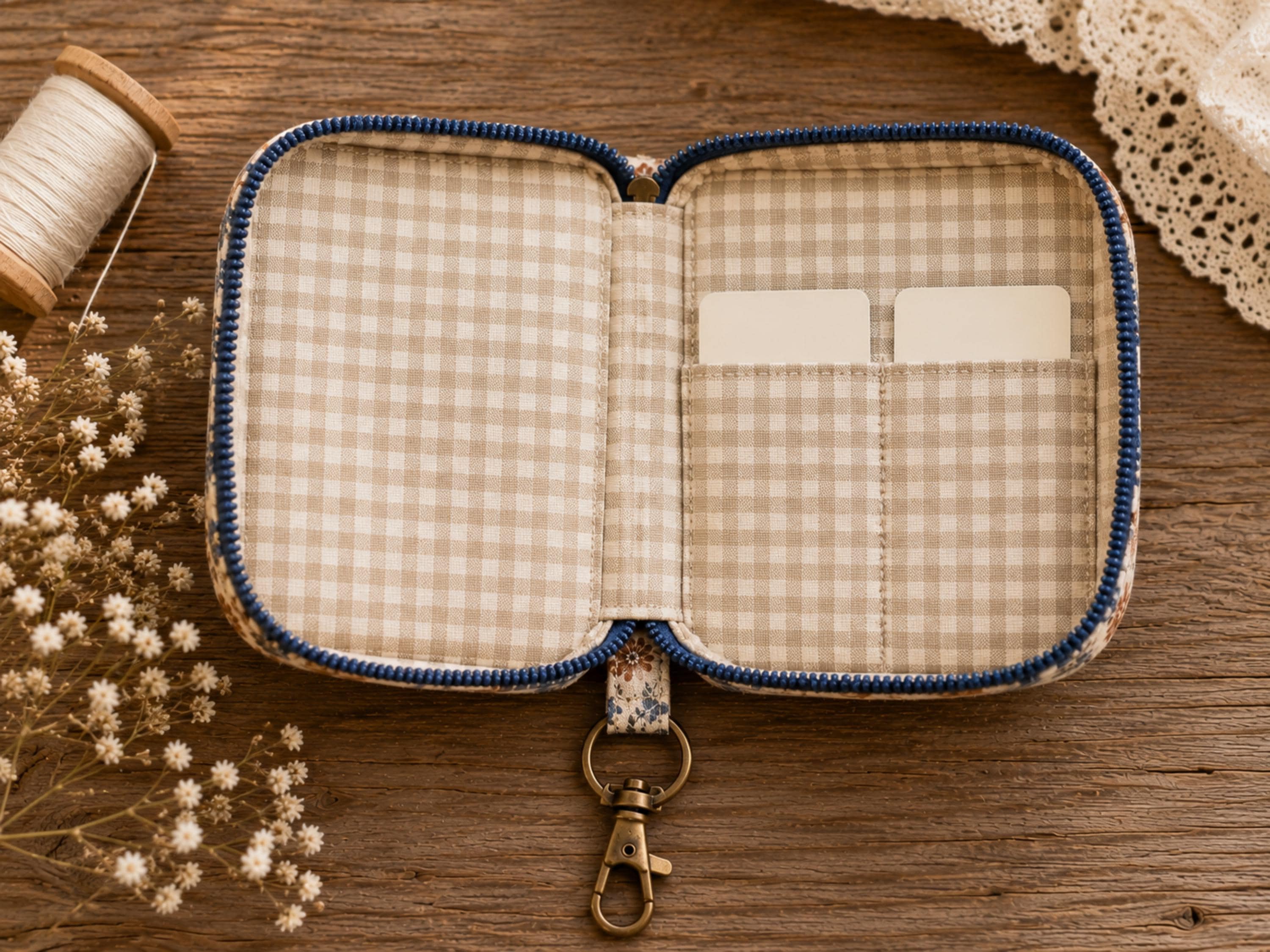Mini Zipper Pouch Sewing Pattern | Boxed Corner Card Wallet (PDF Download)