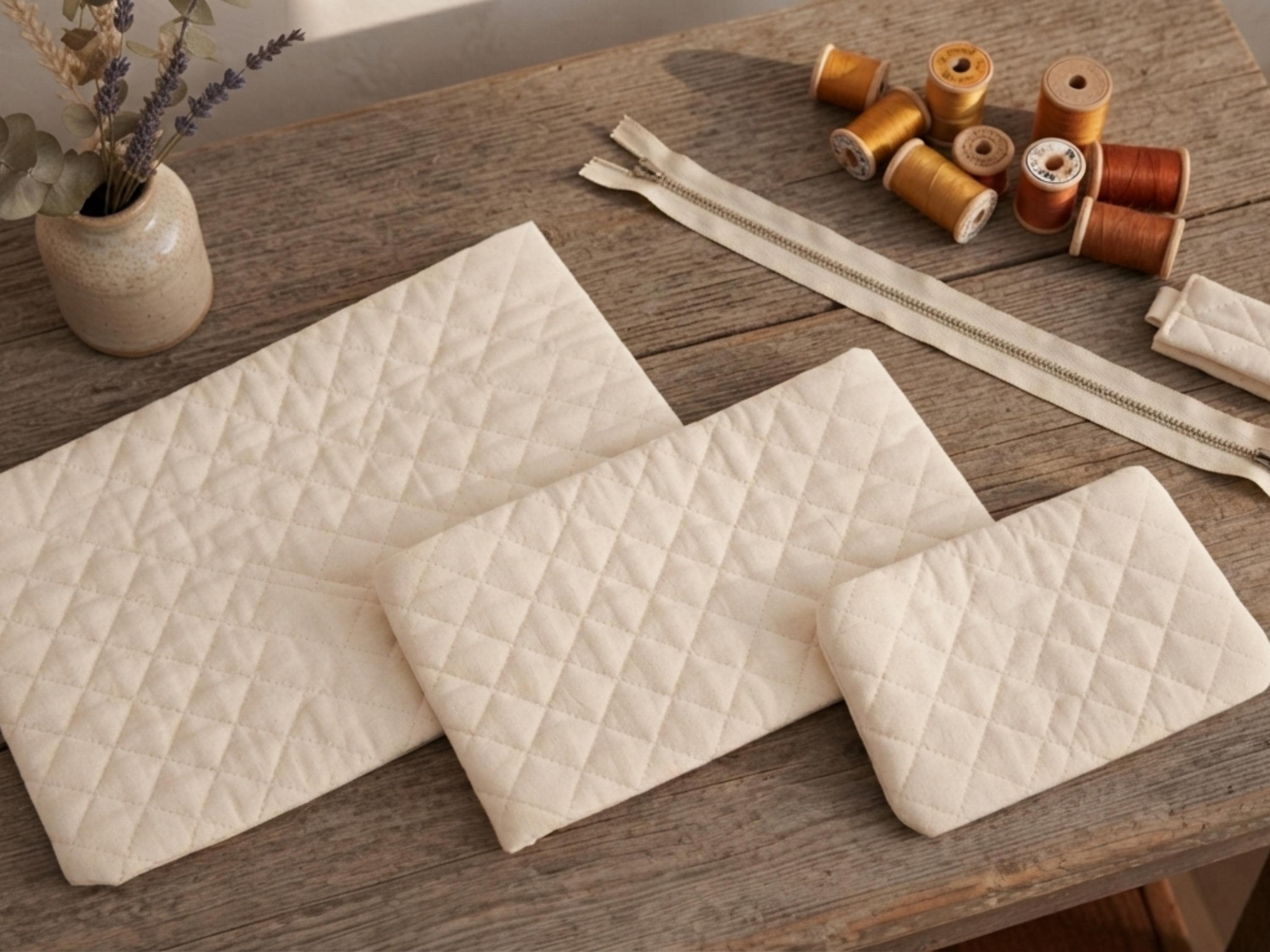 Quilted Makeup Bag Sewing Pattern | Beginner Friendly Boxy Pouch (PDF Download)