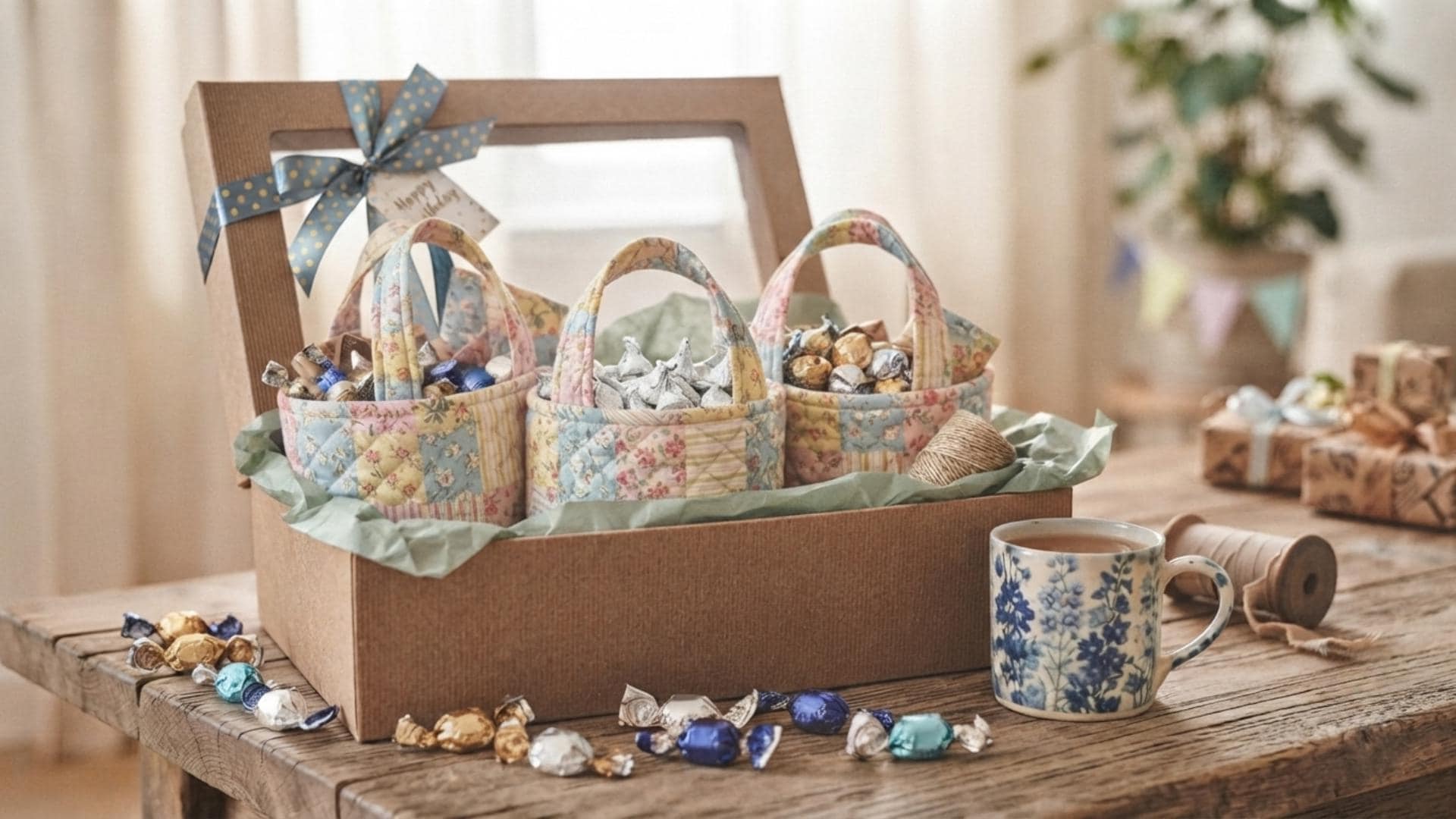 Patchwork Gift Tote Sewing Pattern, Beginner Fabric Bag PDF (Digital Download)